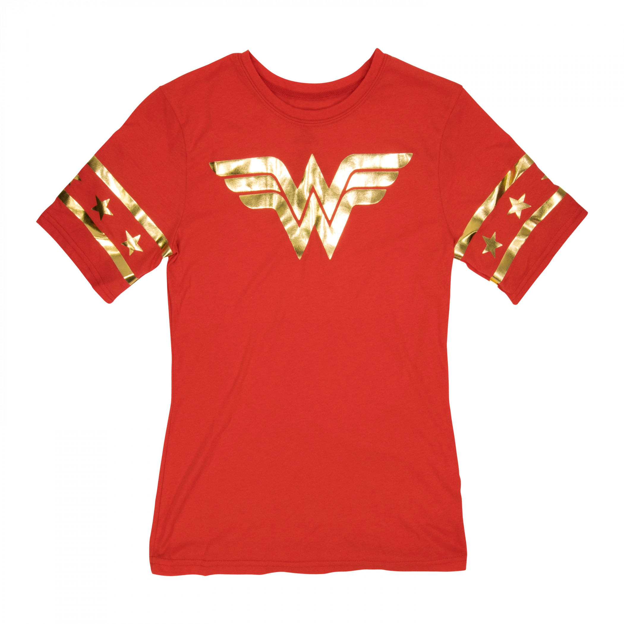 Wonder Woman Gold Foil Classic Symbol Women's T-Shirt