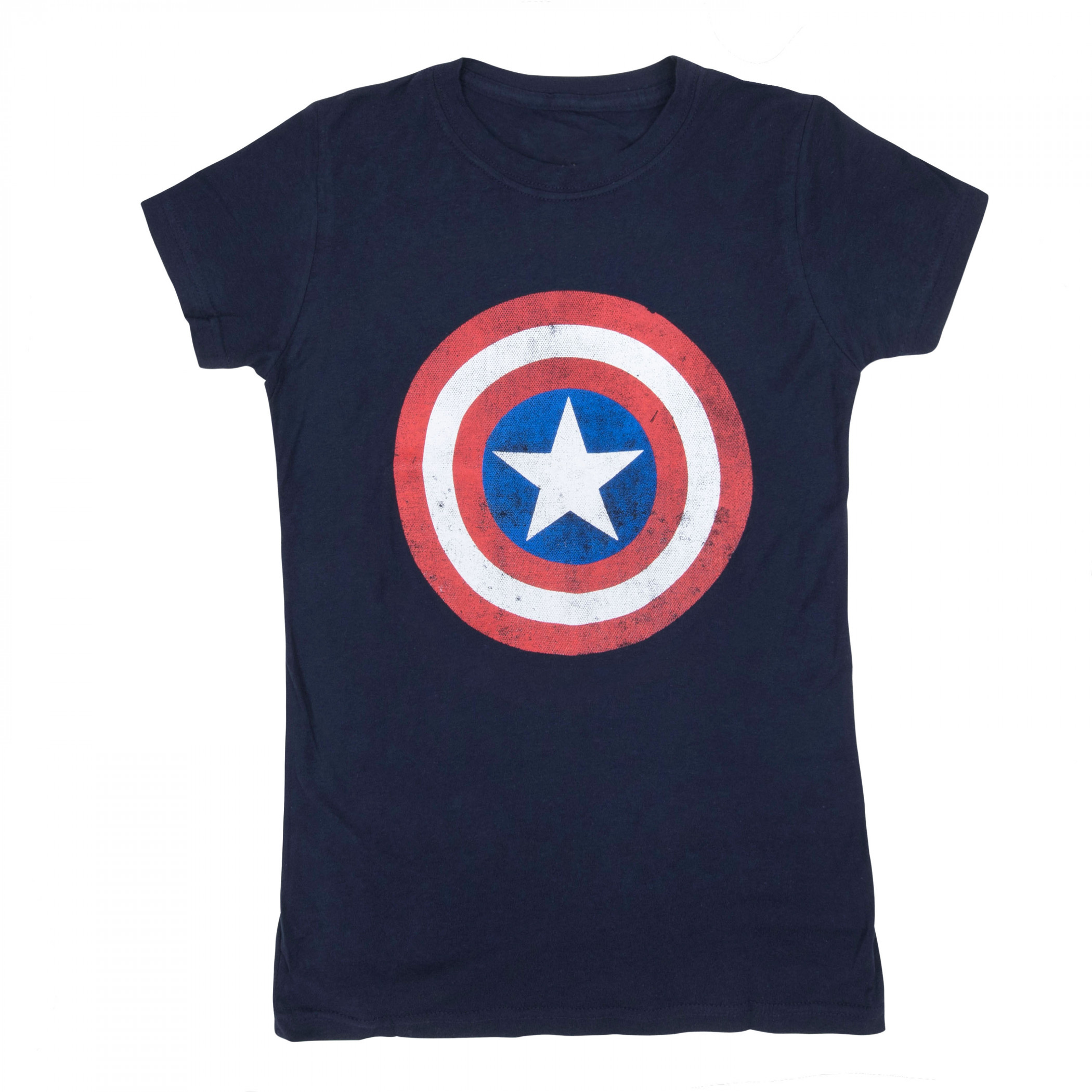 Captain America Distressed Shield Symbol Women's T-Shirt