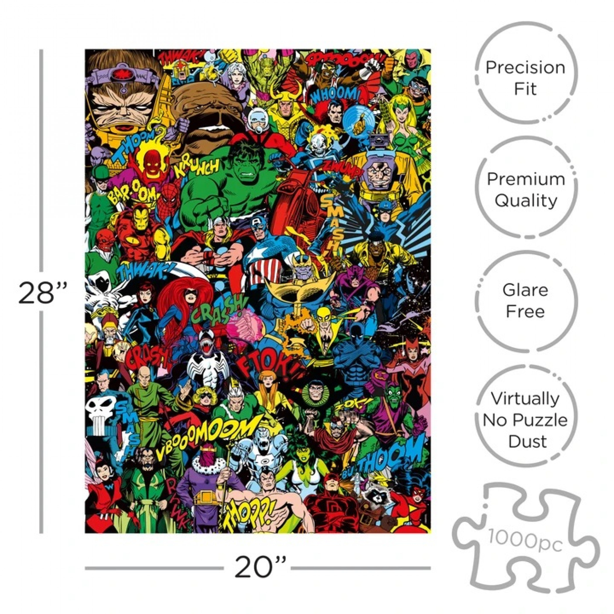 Marvel Retro Cast Character Lineup 1000 Piece Jigsaw Puzzle