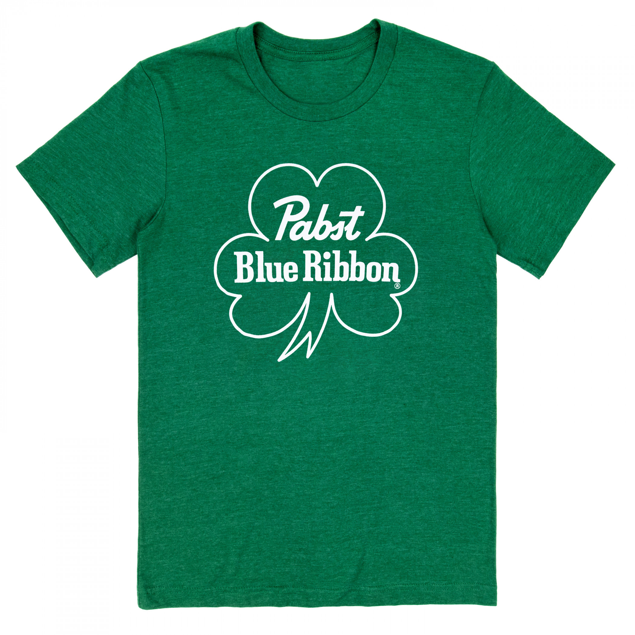 Pabst Blue Ribbon Text Logo with Shamrock Saint Patrick's Day T