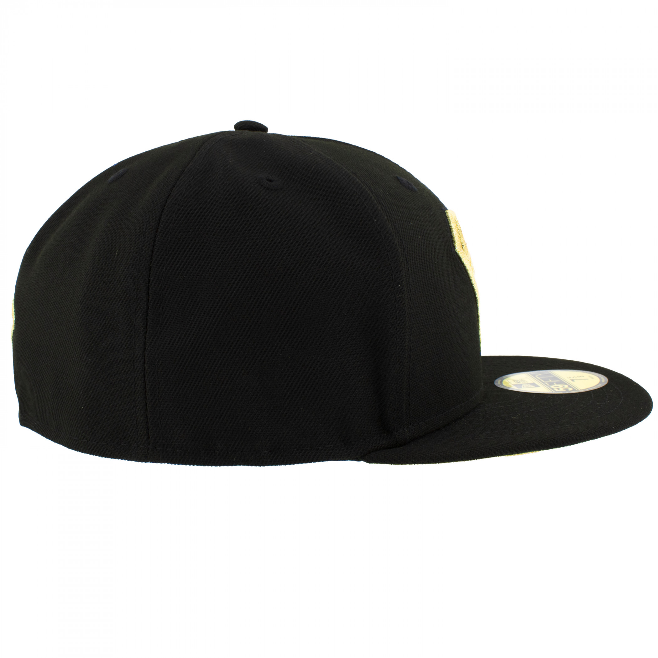 Superman Gold Logo Black Colorway New Era 59Fifty Fitted Hat