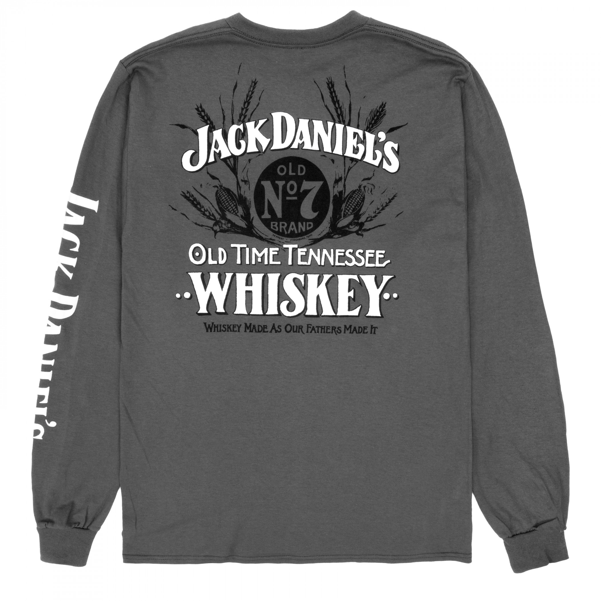 80s Jack Daniel's Old No. 7 Tシャツ グレー Jack Daniel's No. 7 Whiskey Front and Back Print Long Sleeve Shirt