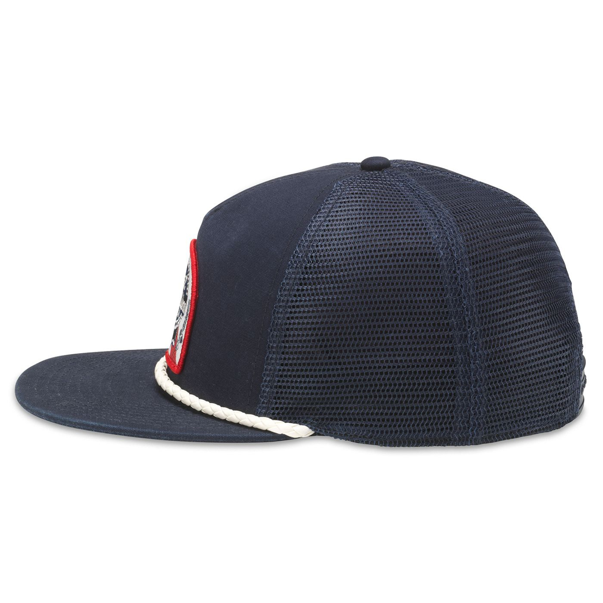 Pabst Blue Ribbon Logo Flat Bill Adjustable Snapback Trucker Hat