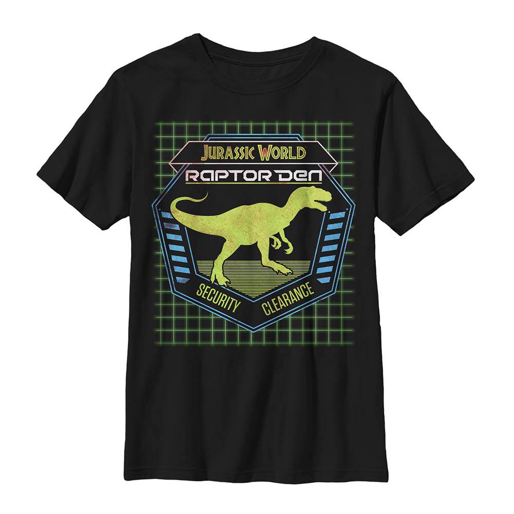 Jurassic World Raptor Den Black Youth T-Shirt