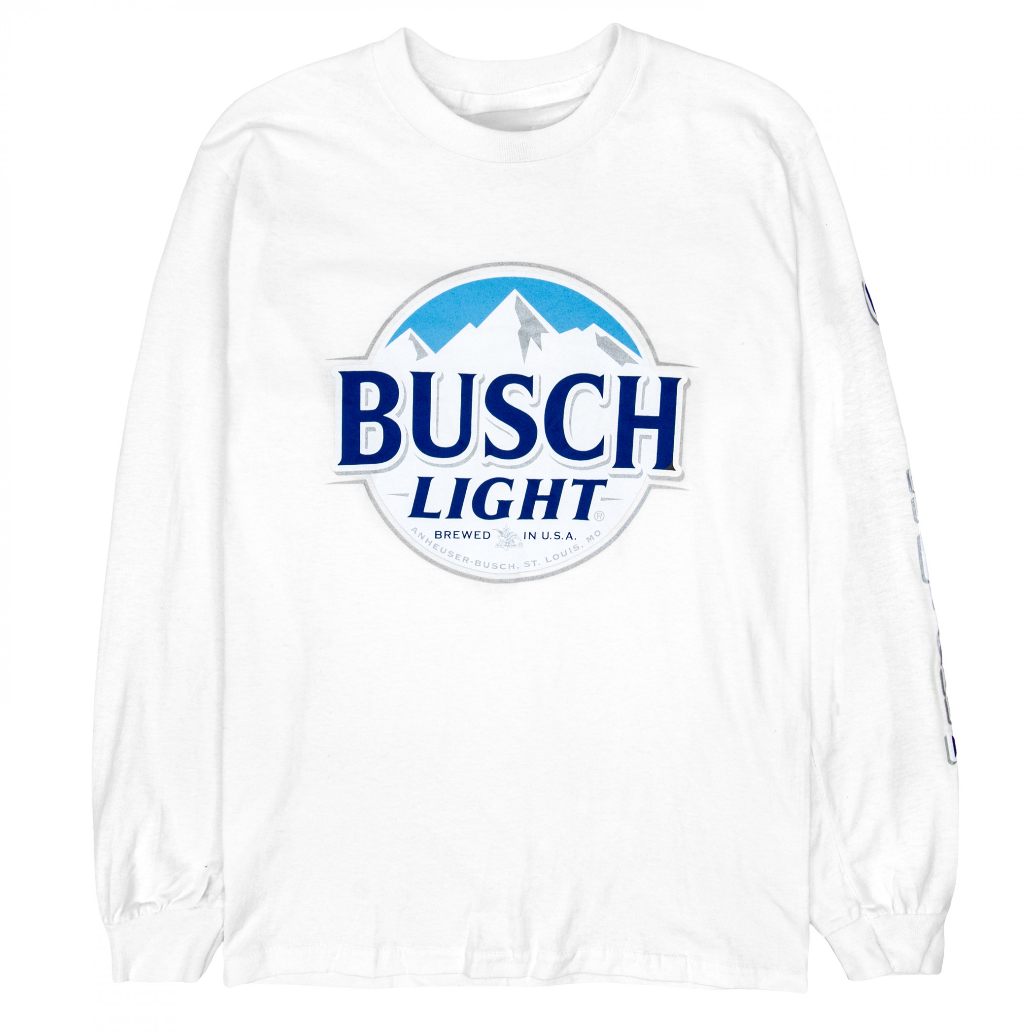 busch light dress shirt Busch Light Logo White Long Sleeve Shirt-Small