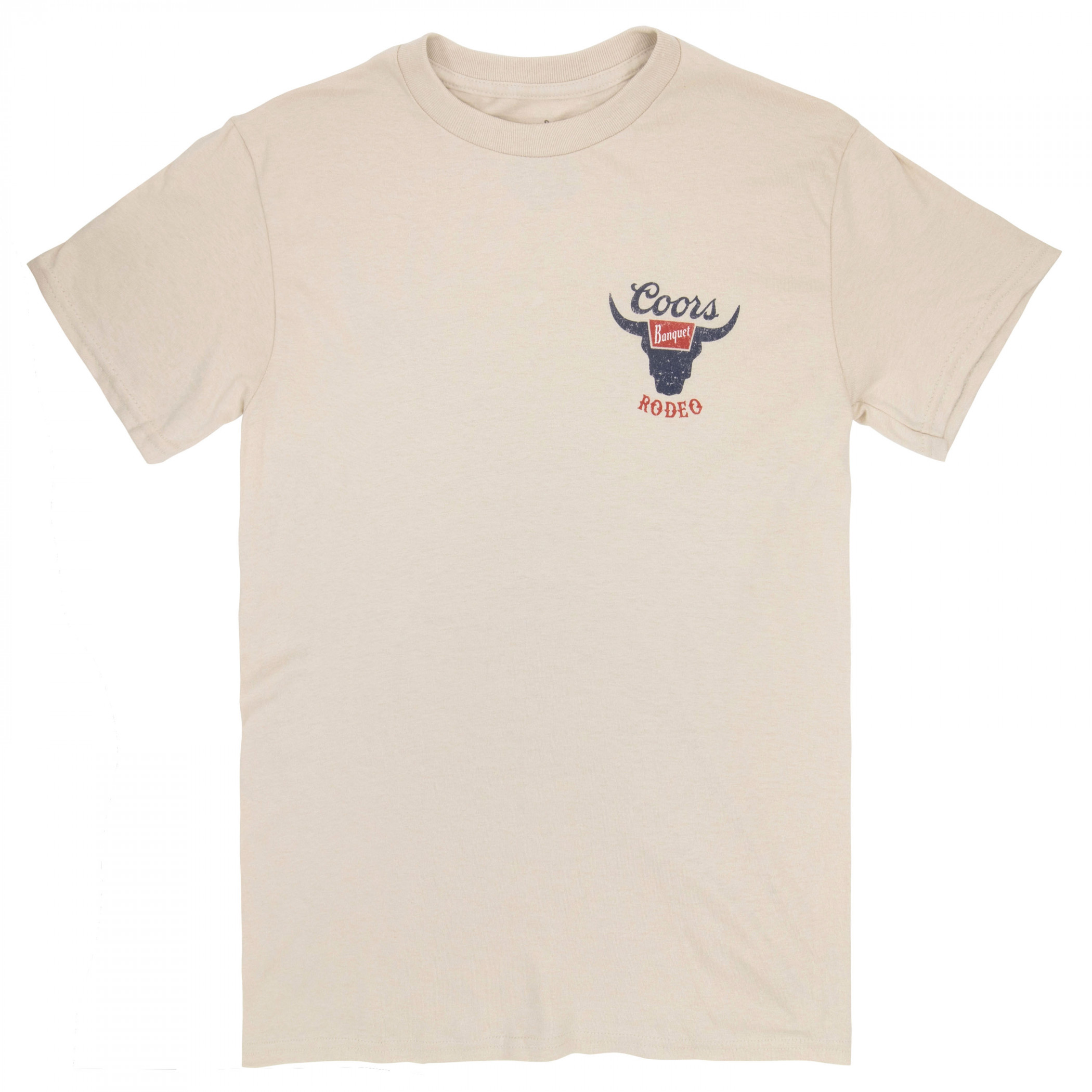 Coors Banquet Rodeo Logo Distressed Front and Back Natural T-Shirt