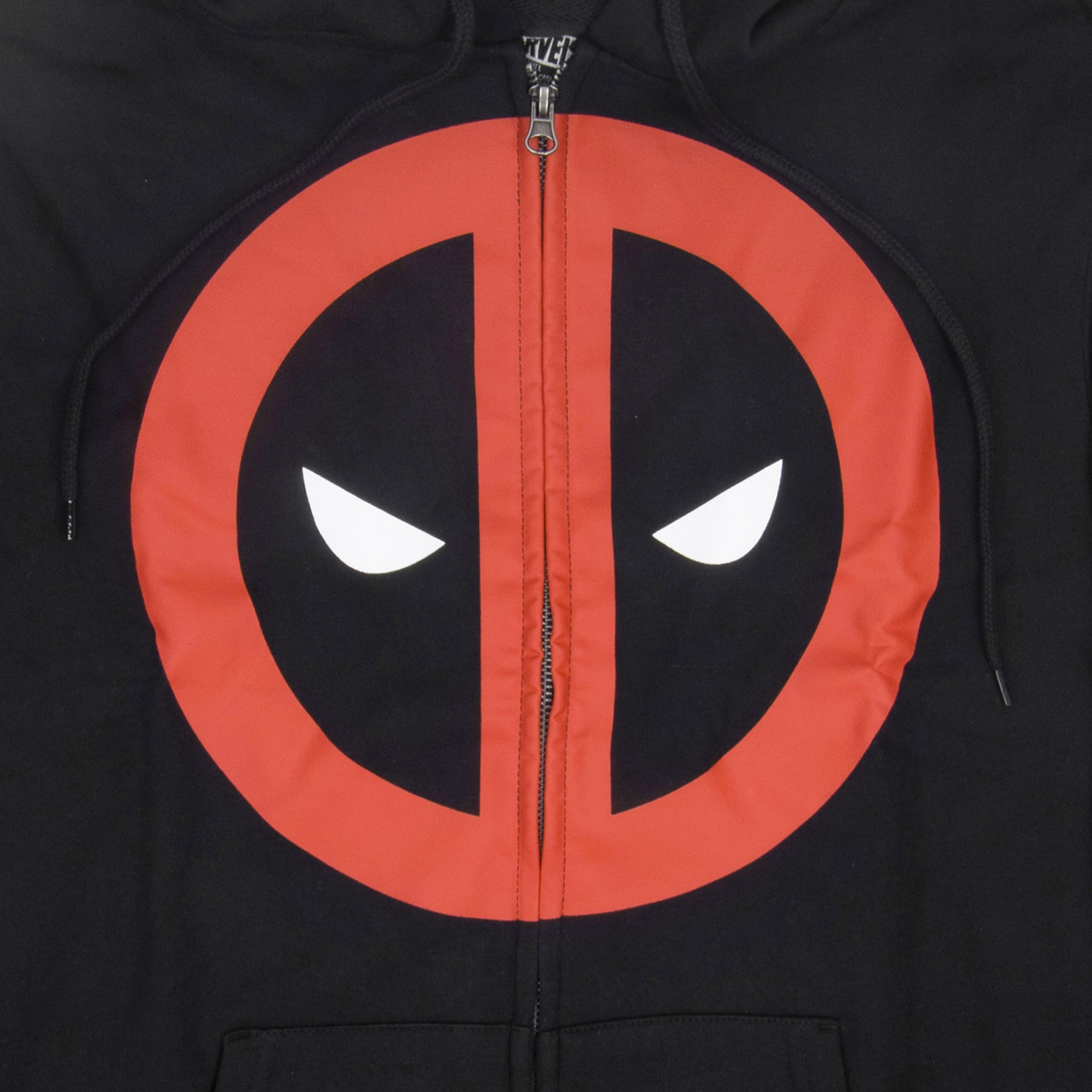 Deadpool Classic Logo Zip-Up Hoodie with Sleeve Print