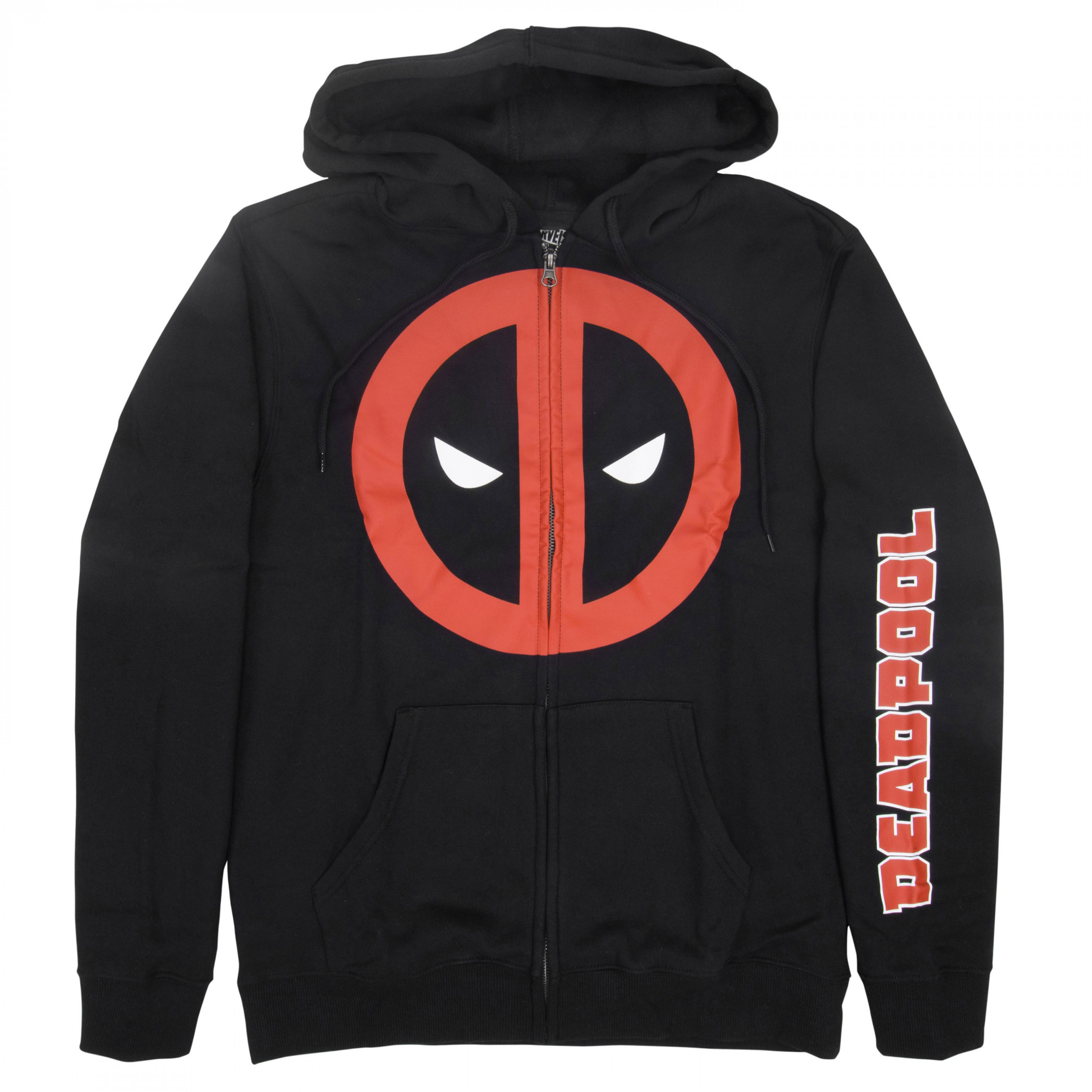 Deadpool Classic Logo Zip-Up Hoodie with Sleeve Print