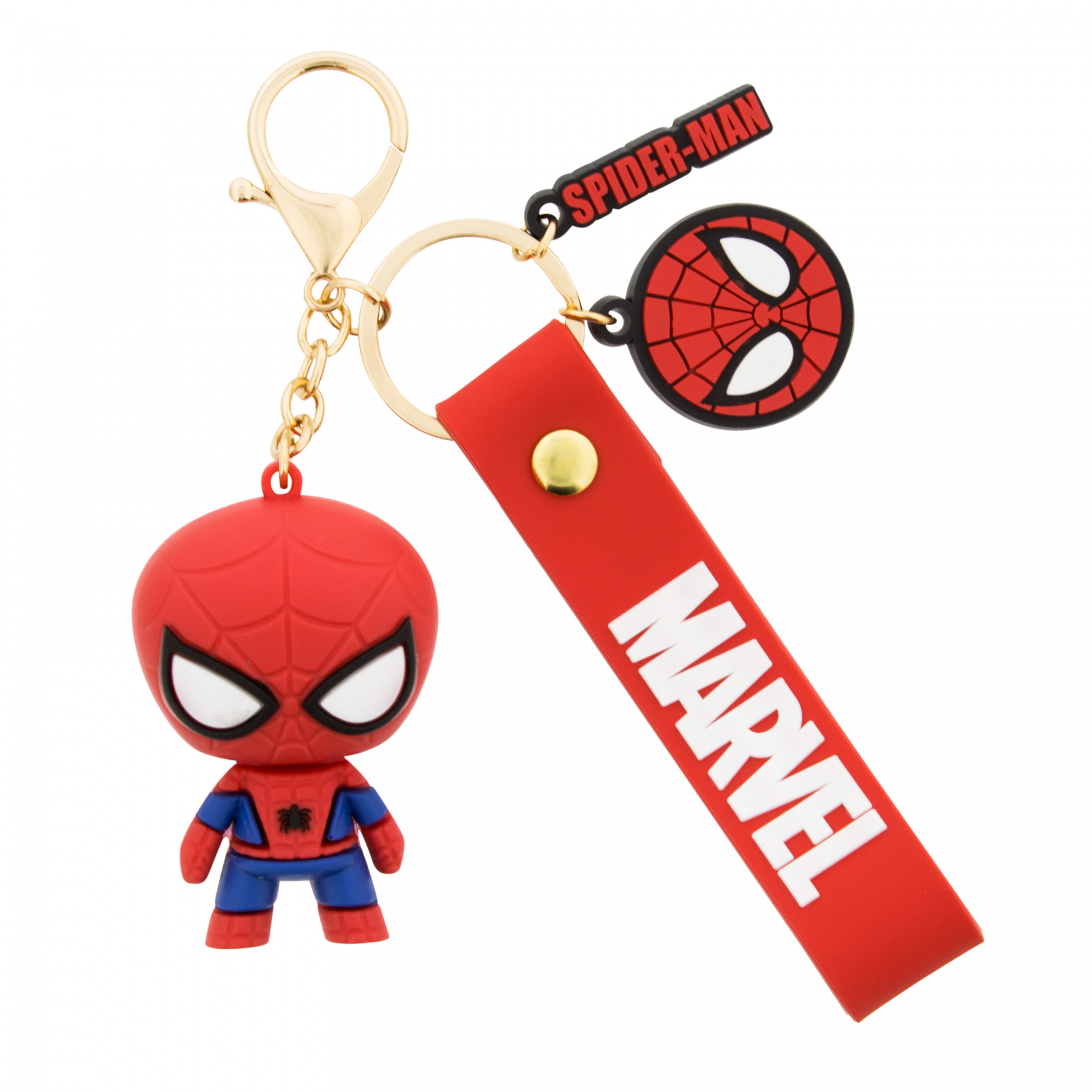 Spider-Man Marvel 3" Figural Keychain w/ Wristlet and Charm