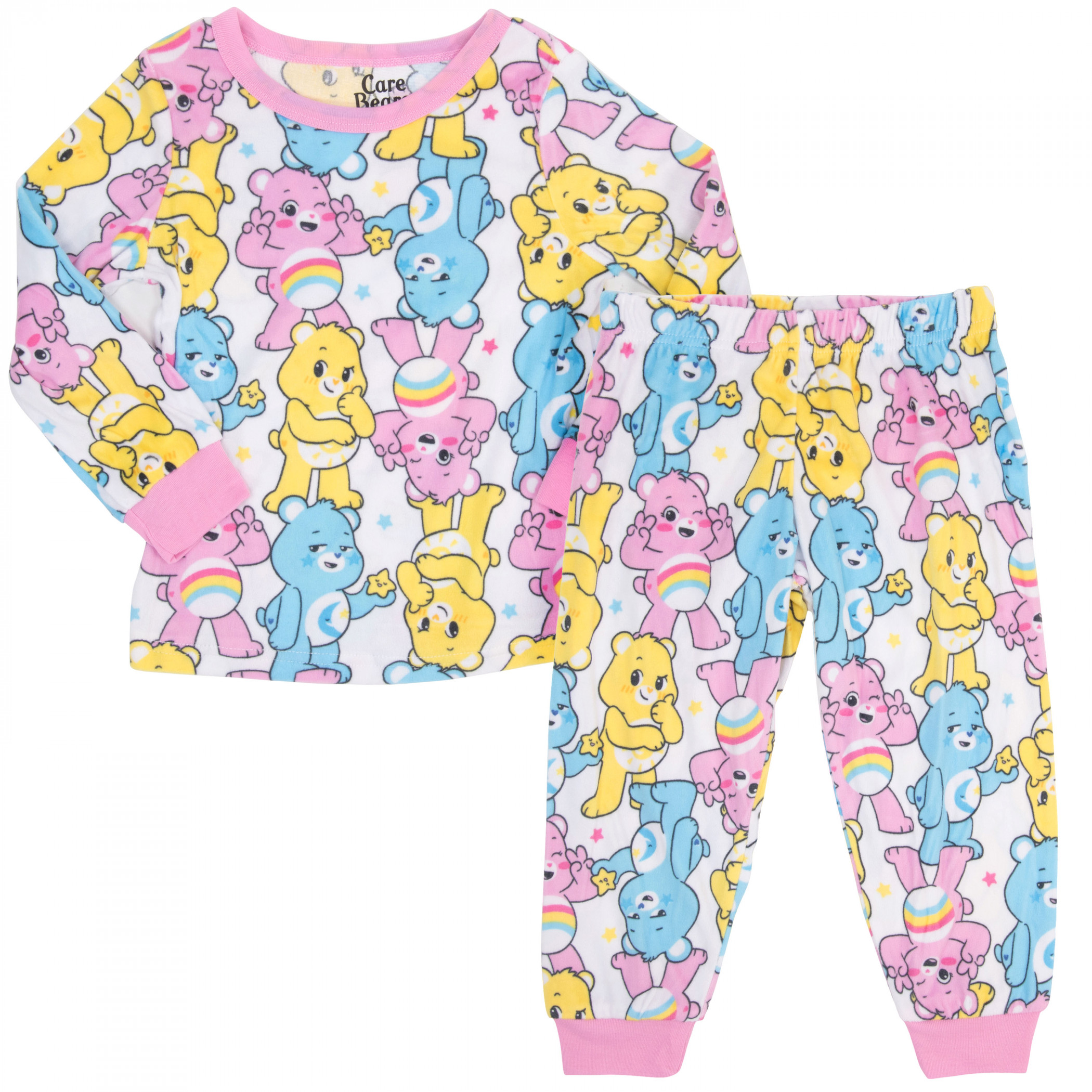 Care Bears Cast Long Sleeve All Over Print Girl’s 2-Piece Pajamas