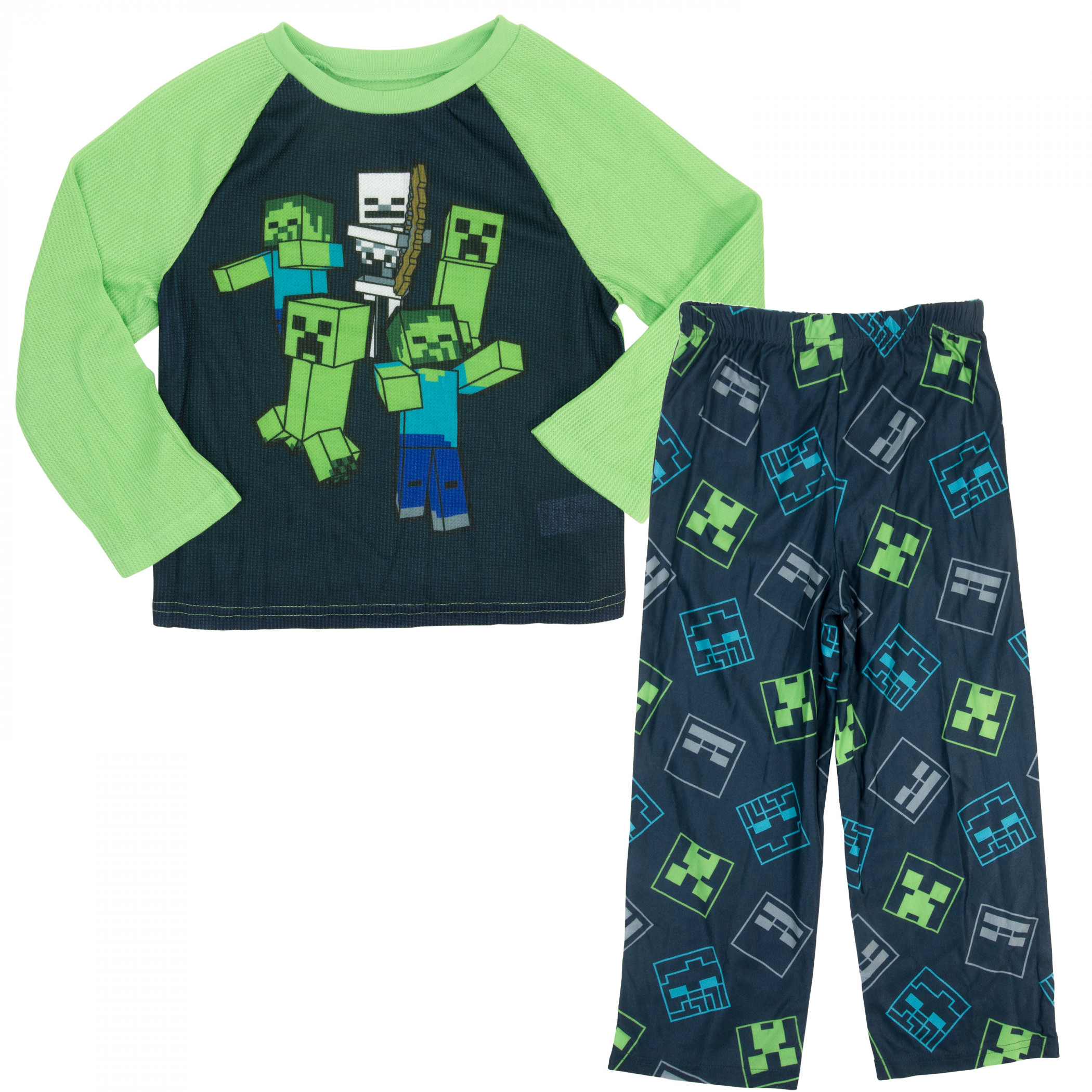 Minecraft Mobs All Over Print Long Sleeve Youth's 2-Piece Pajamas