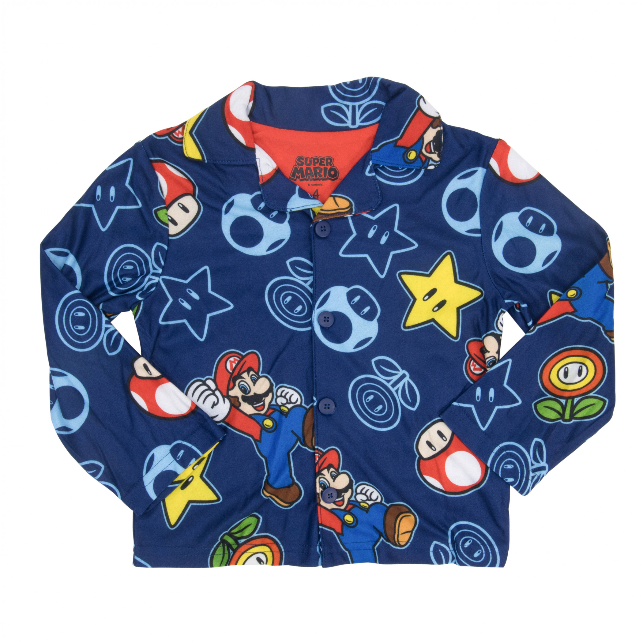 Super Mario Bros. Power Up Print Boy's 2-Piece Pajamas