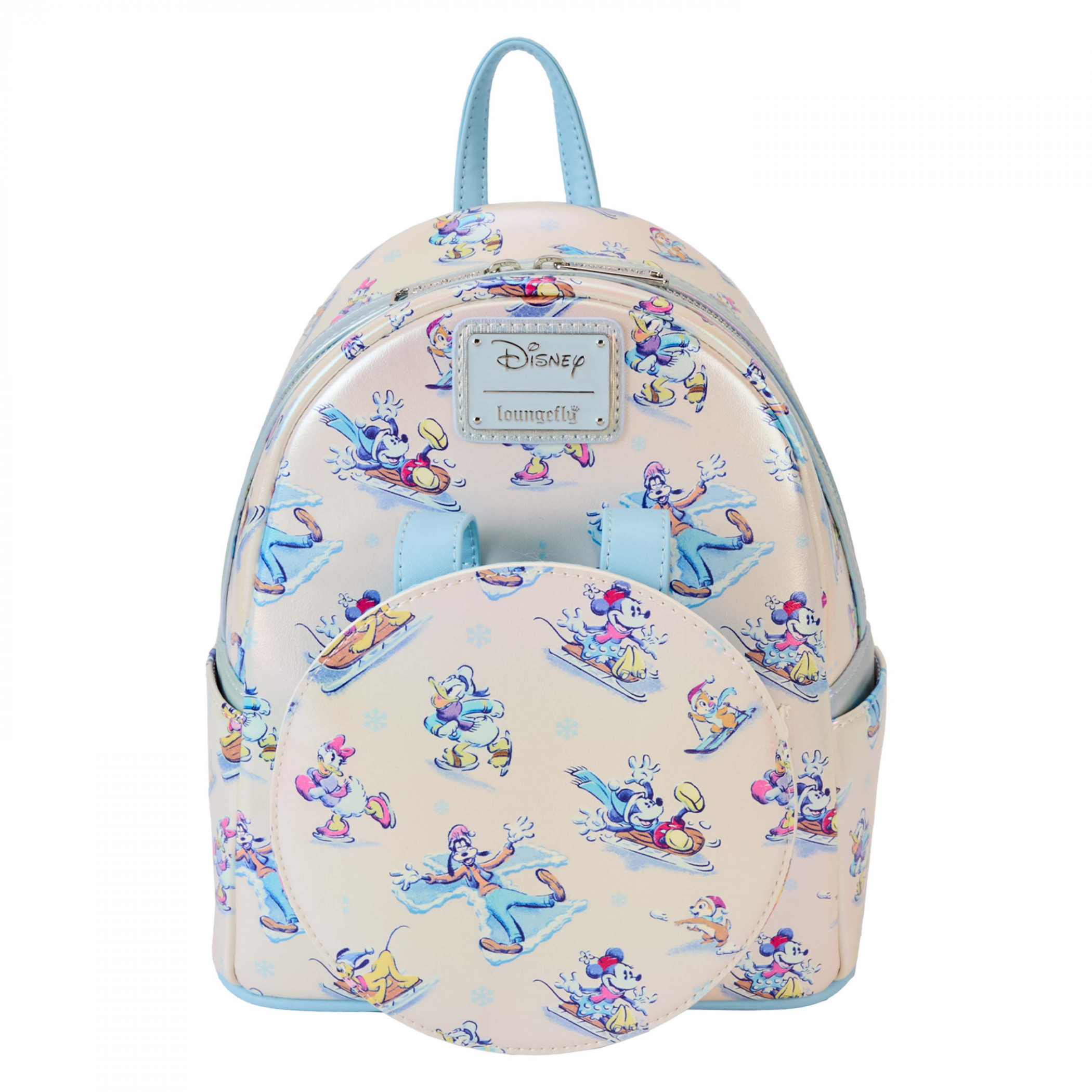 Mickey Mouse and Friends Winter Mini Backpack By Loungefly with Headband