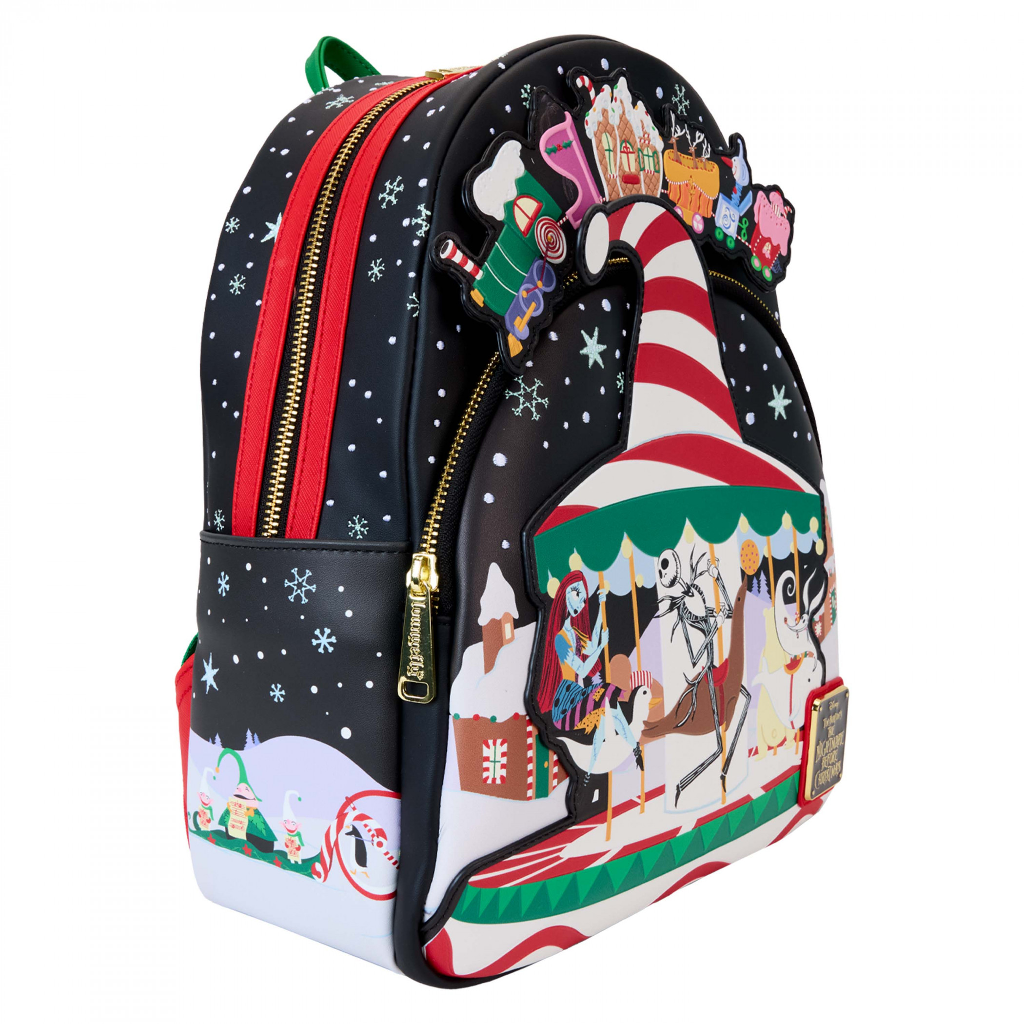 Nightmare Before Christmas Moving Train Mini Backpack By Loungefly