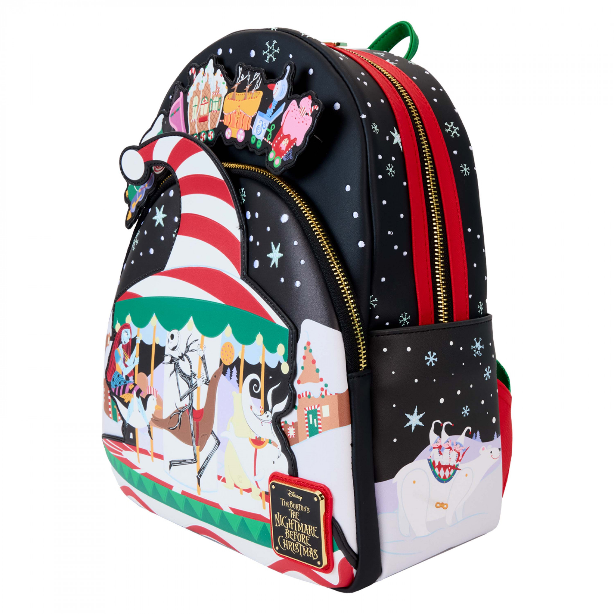 Nightmare Before Christmas Moving Train Mini Backpack By Loungefly