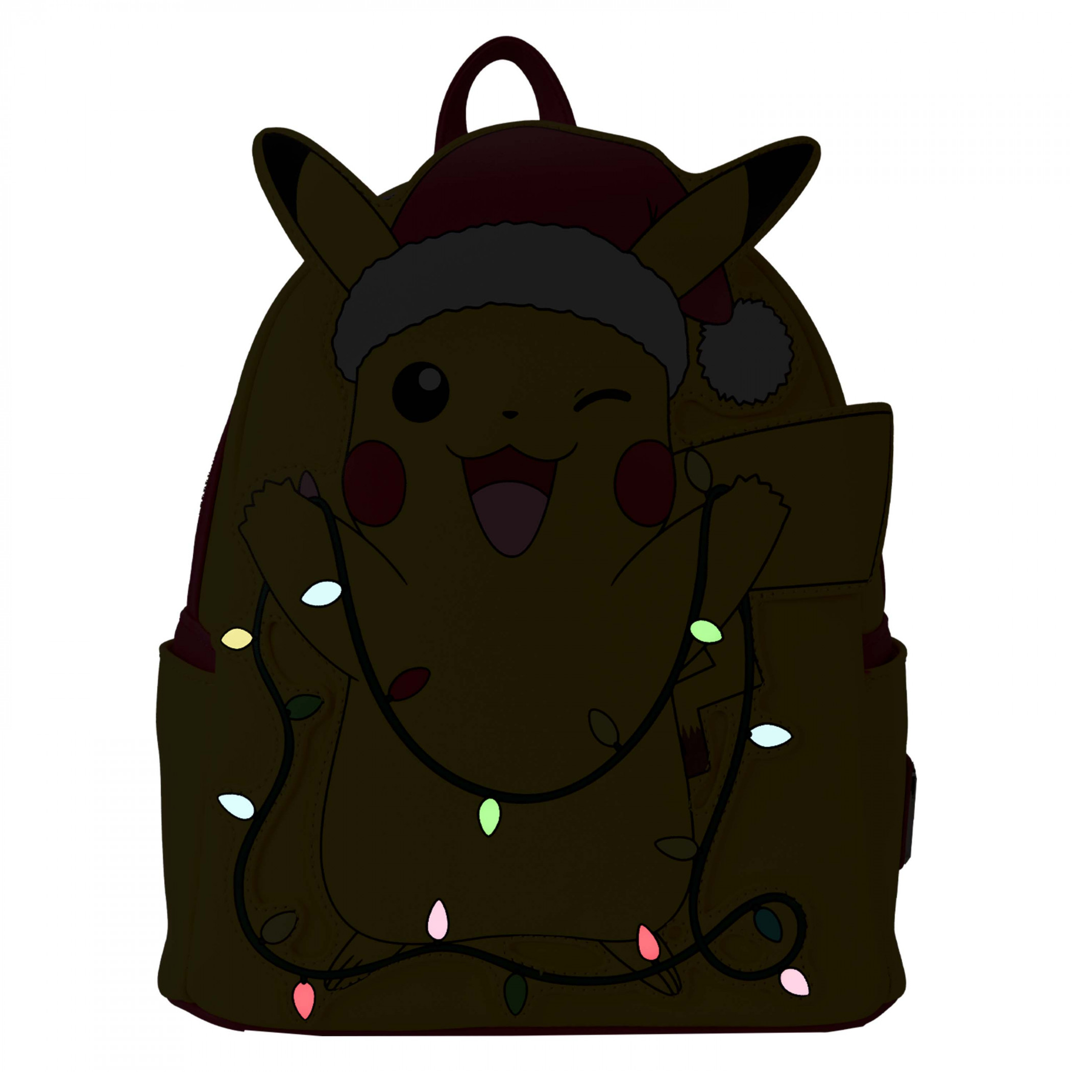 Pokemon Pikachu Santa Hat Light Up Mini Backpack By Loungefly