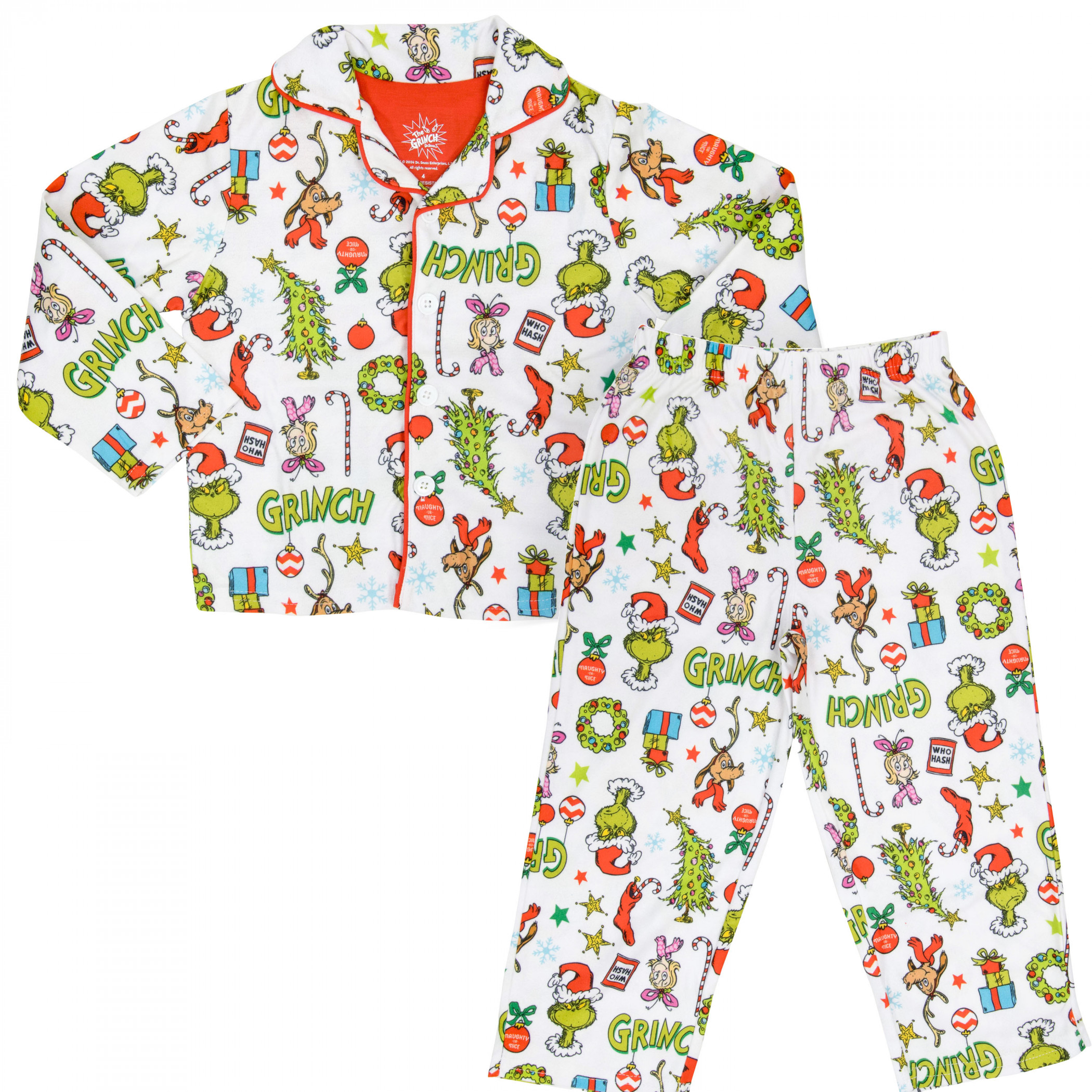 The Grinch Christmas Decorations 2-Piece Toddler Pajama Set