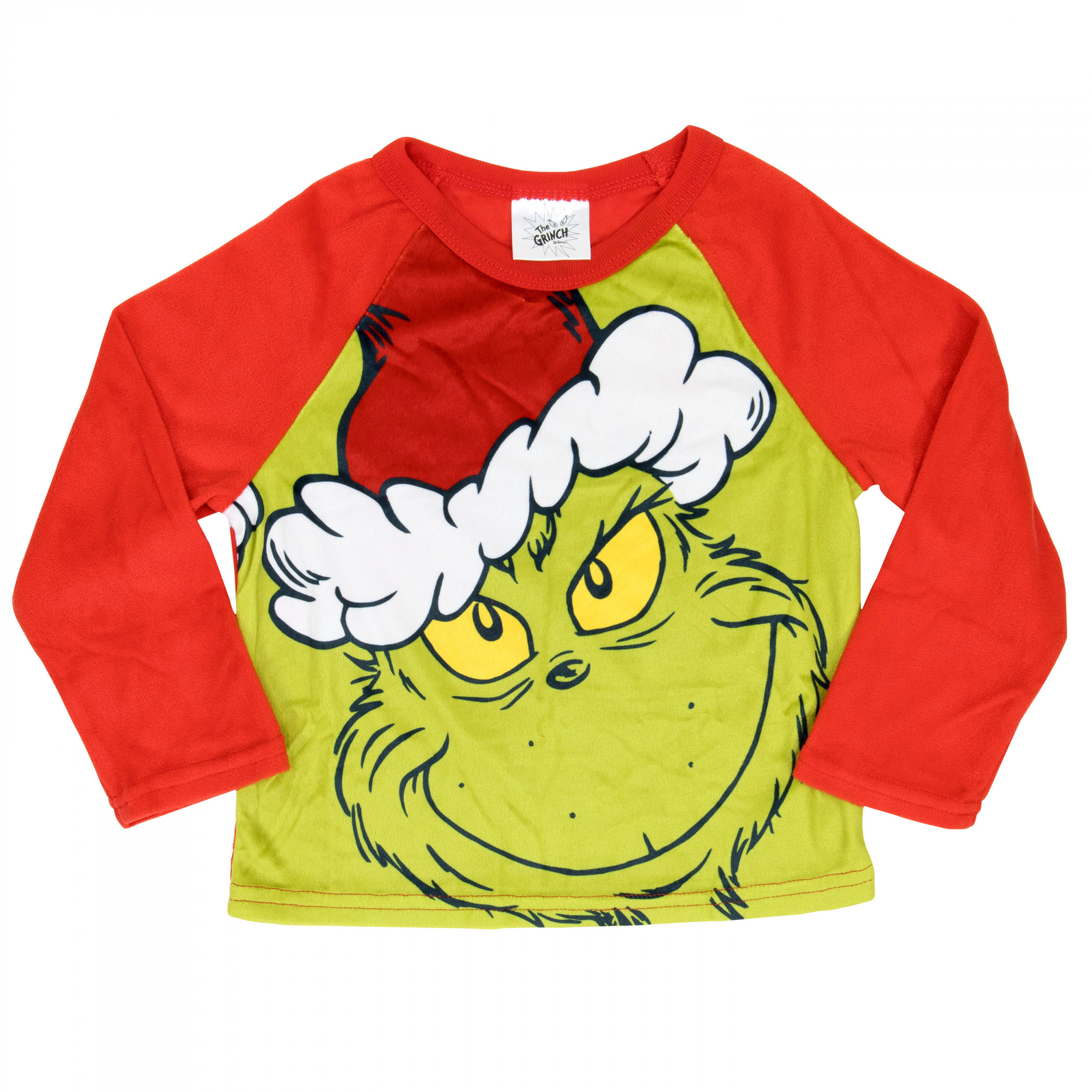 The Grinch Santa Hat 2-Piece Fleece Youth Pajama Set