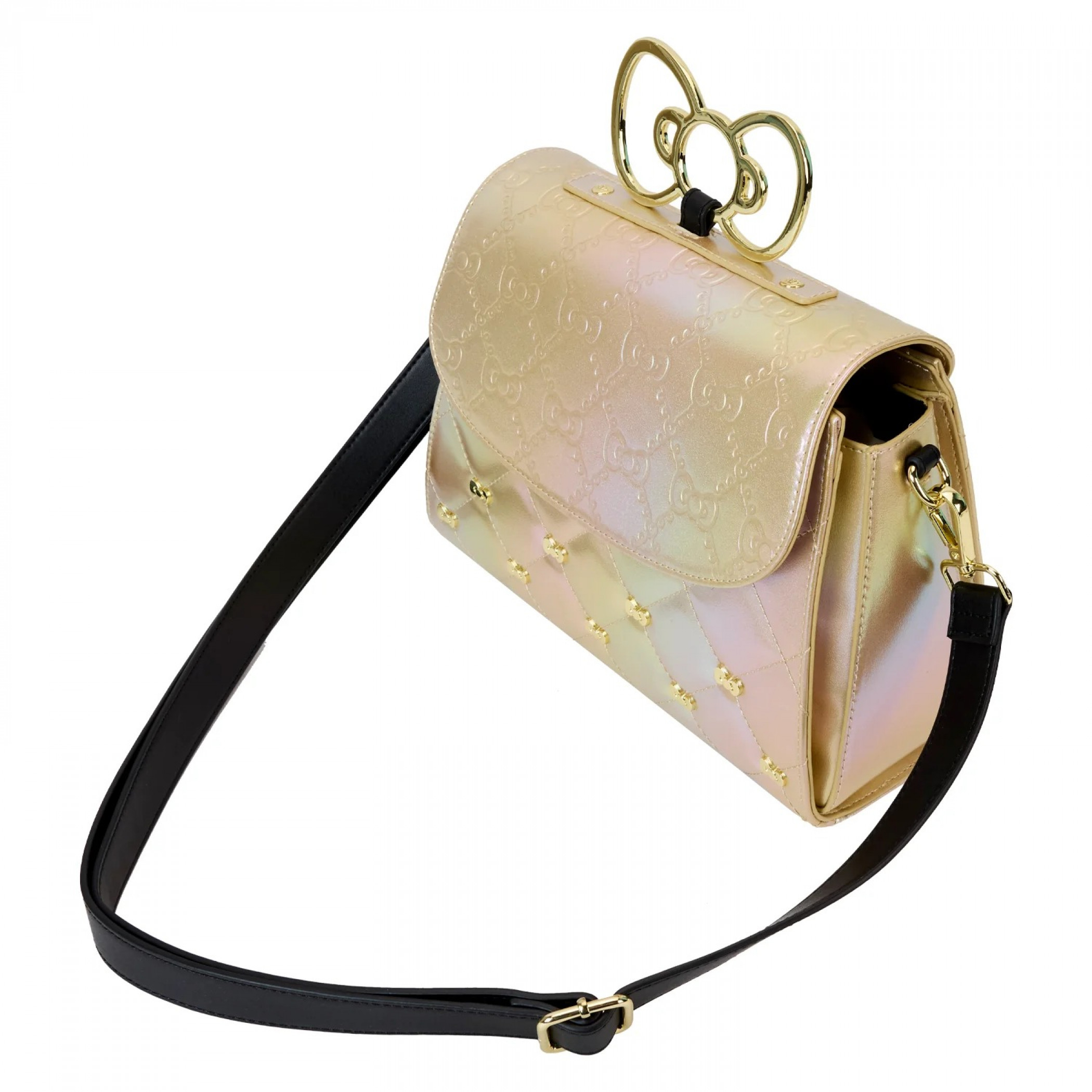 Hello Kitty 50th Anniversary Golden Bows Crossbody Bag By Loungefly