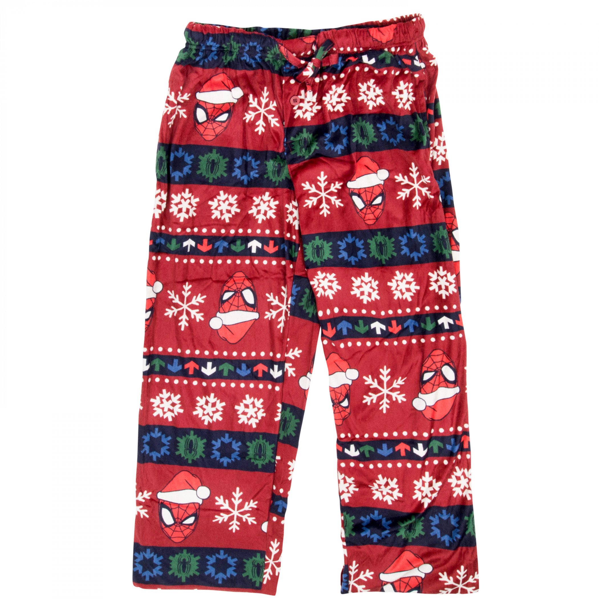 Spider-Man Santa Hat Christmas Sweater Pattern Sleep Pants