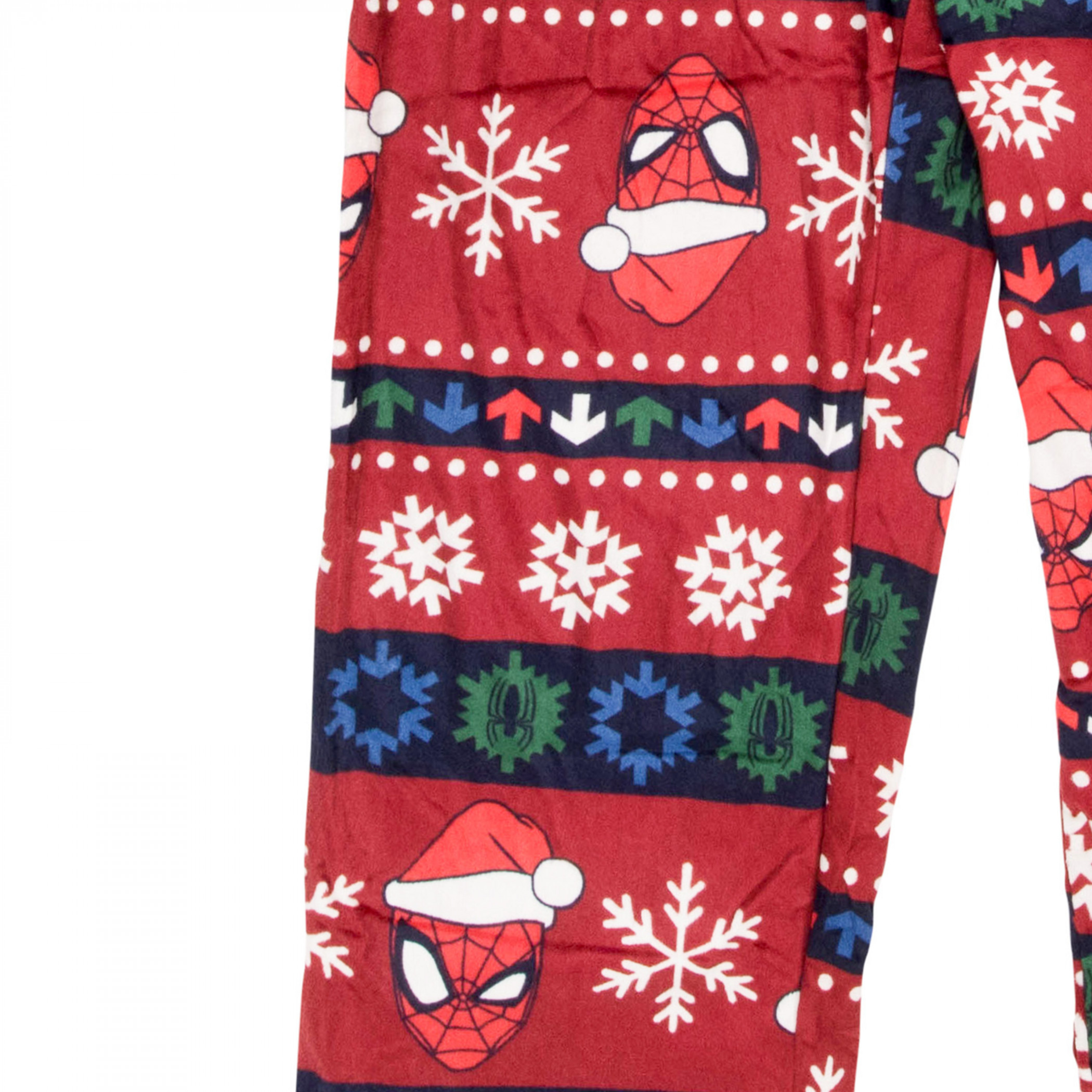 Spider-Man Santa Hat Christmas Sweater Pattern Sleep Pants