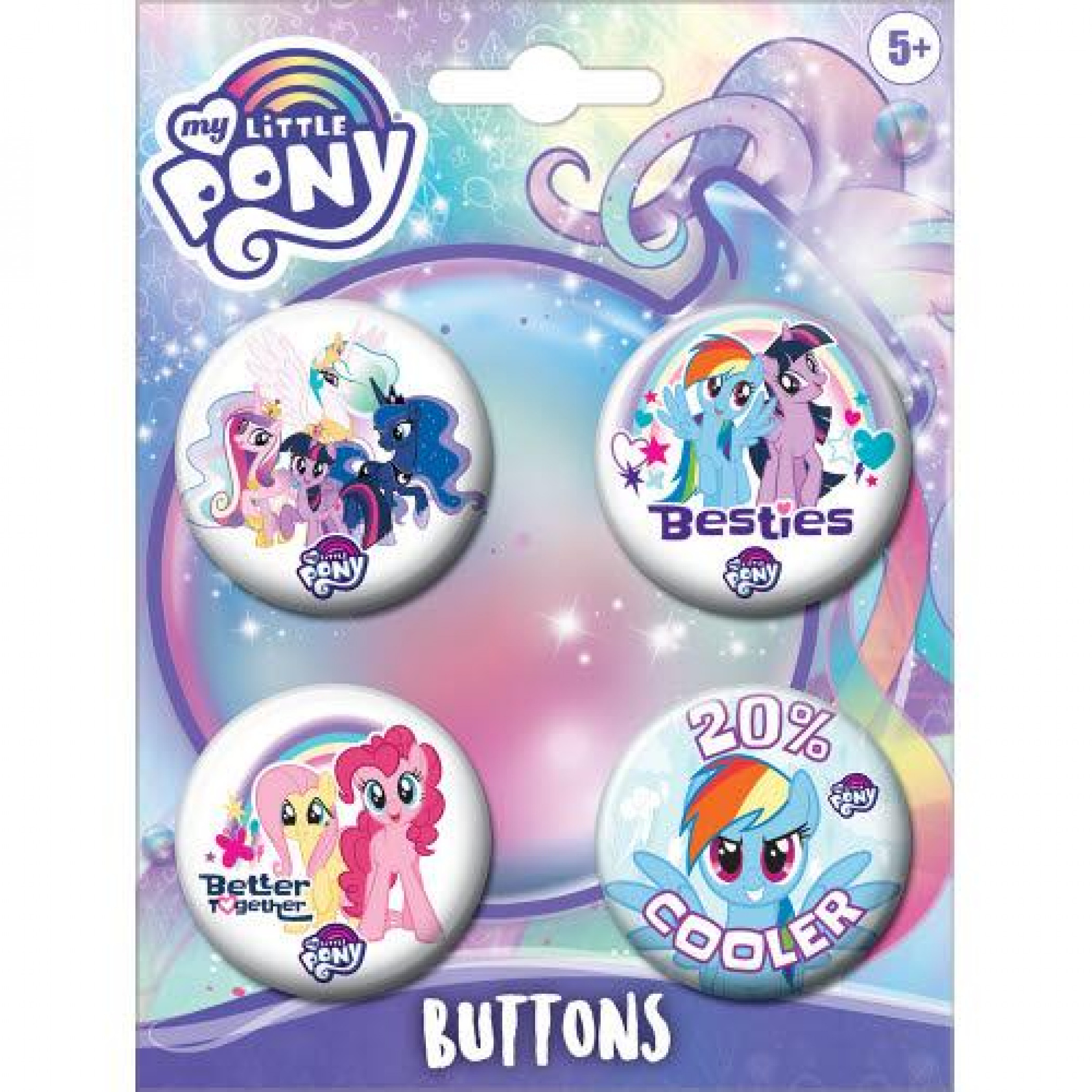 My Little Pony Besties 4-Pack Button Set