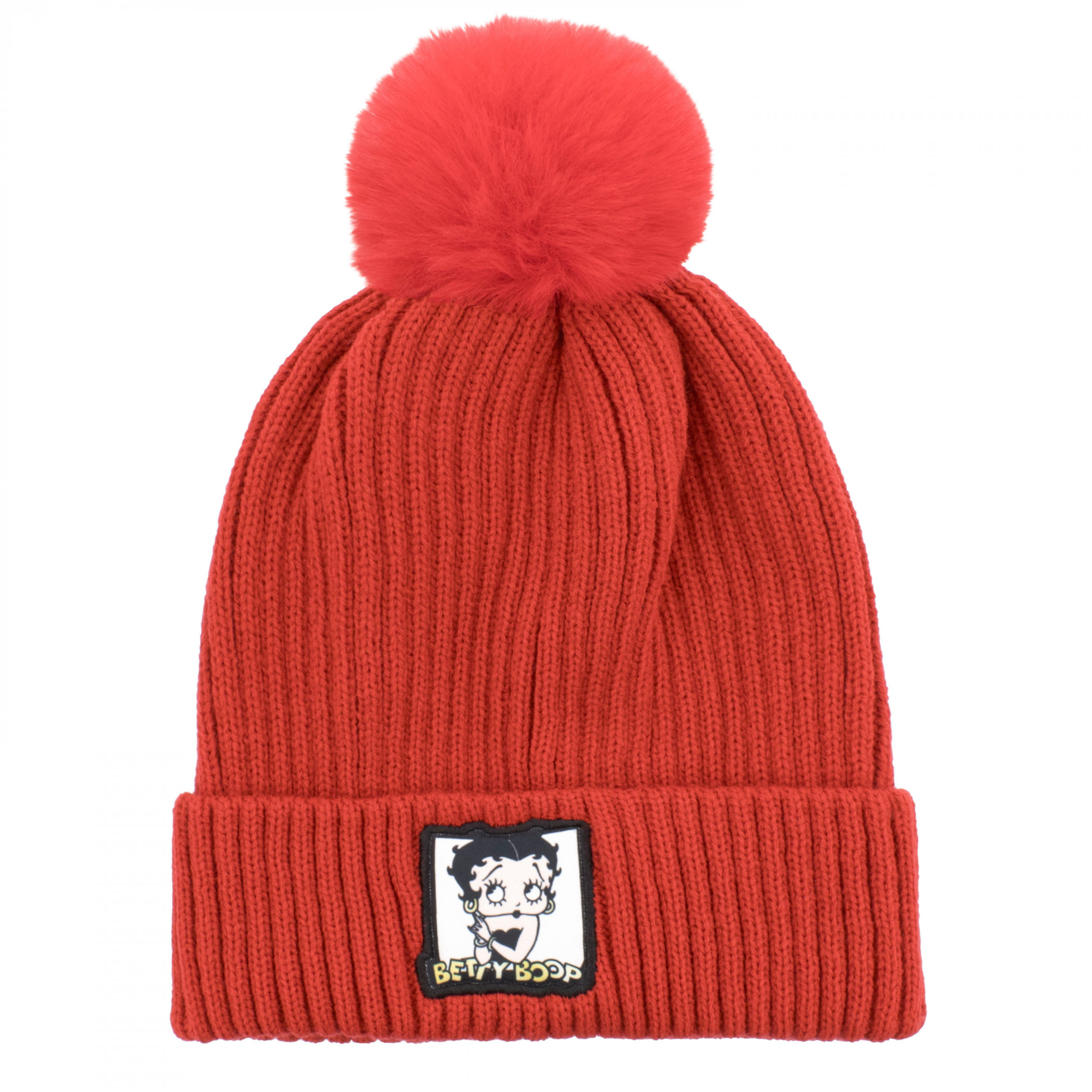 Betty Boop Red Cuff Pom Beanie