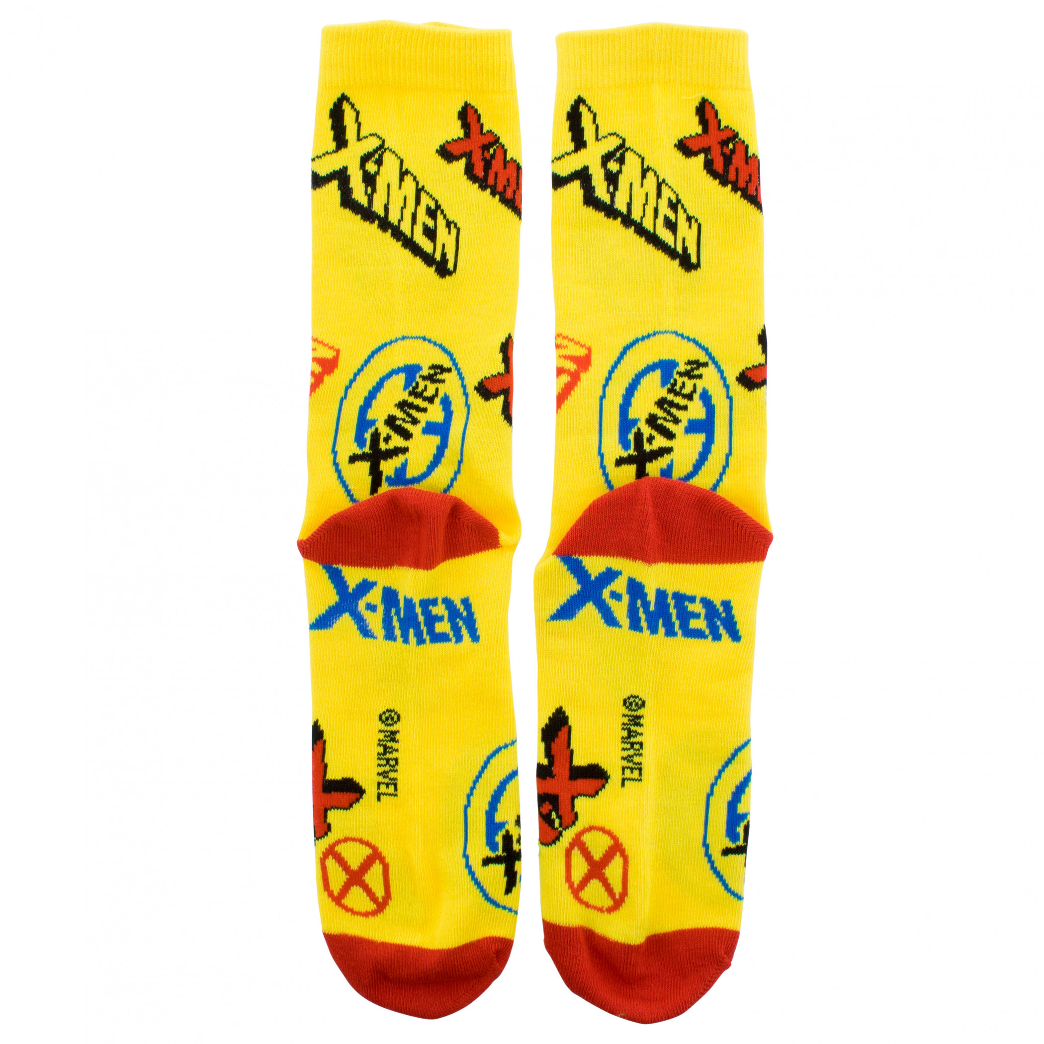 X-Men Various Logo Collage Crew Socks