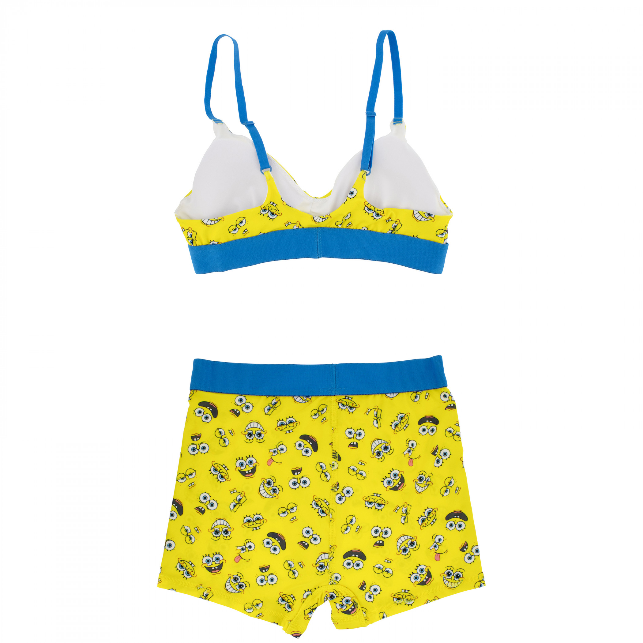 Spongebob Silly Faces Plate Bra and Boy Short Panty Set