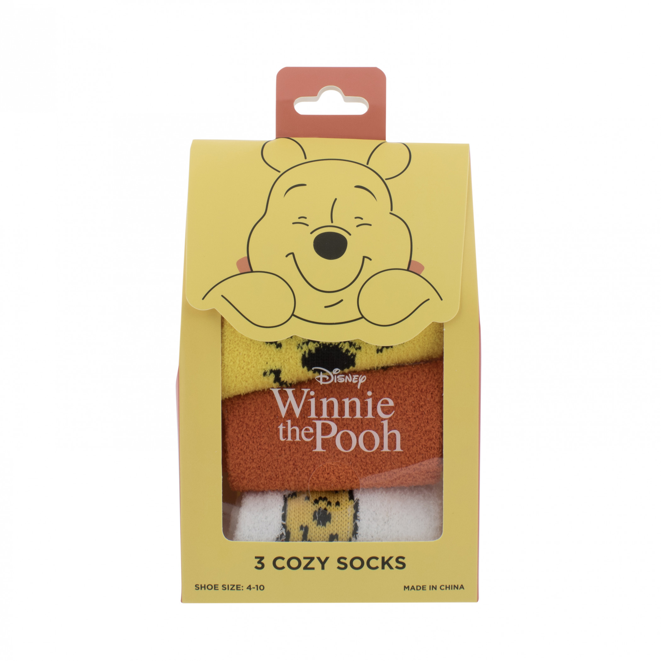 Winnie The Pooh Beary Cute Fuzzy Crew Socks 3-Pair Box Set