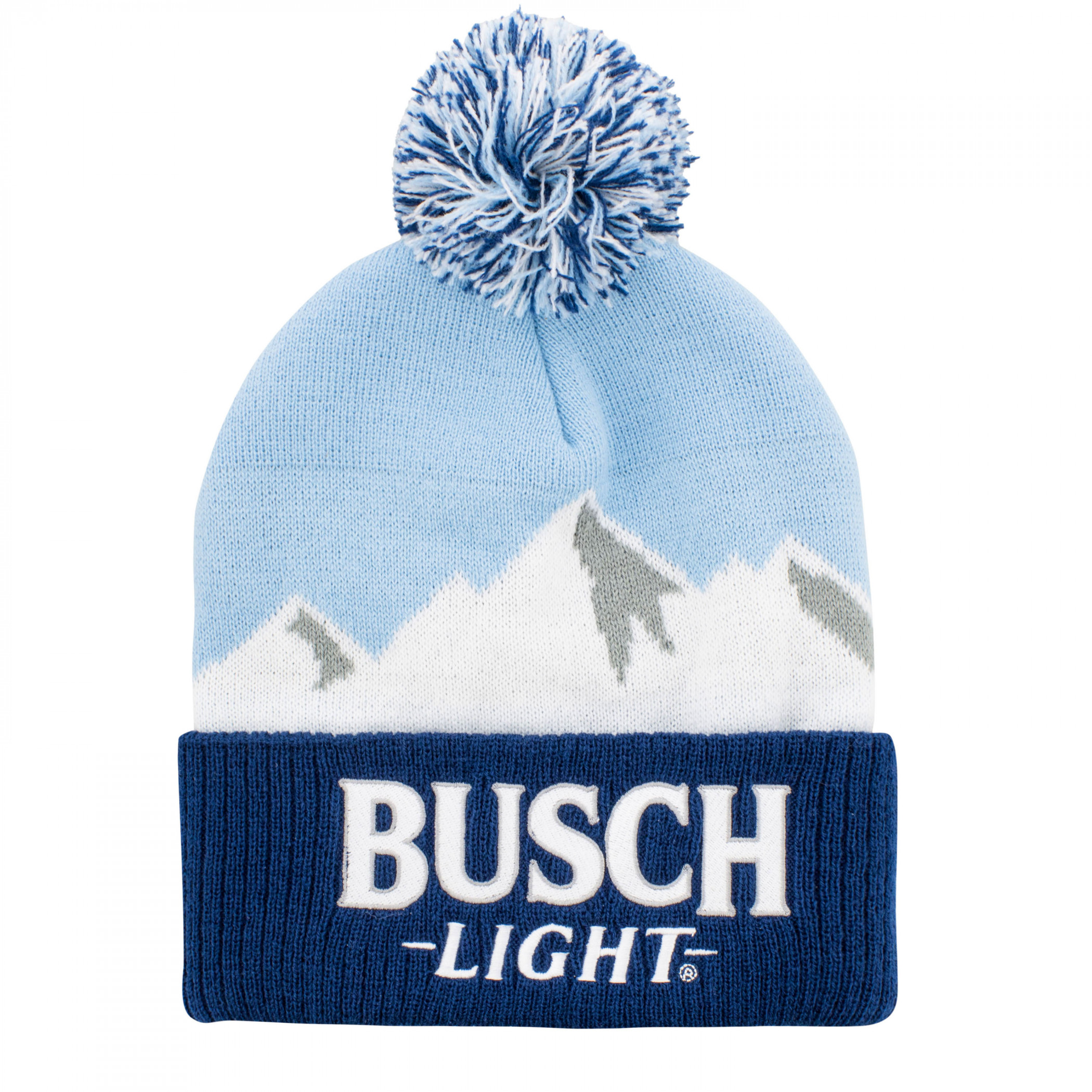 Busch Light Mountain Range Knit Beanie with Pom