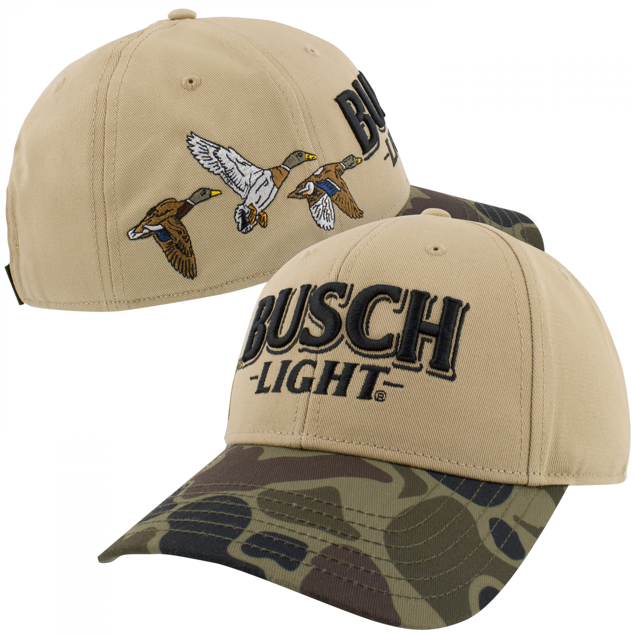 Busch Light Duck Hunting Camo Brim Adjustable Hat