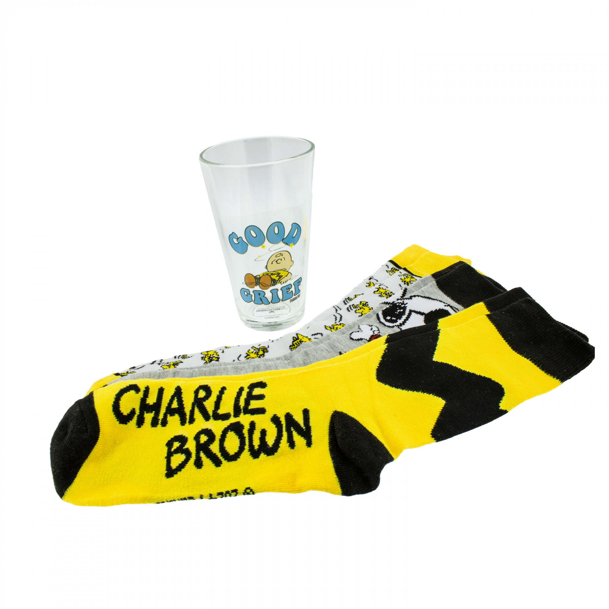 Peanuts Good Grief Pint Glass and Sock Bundle