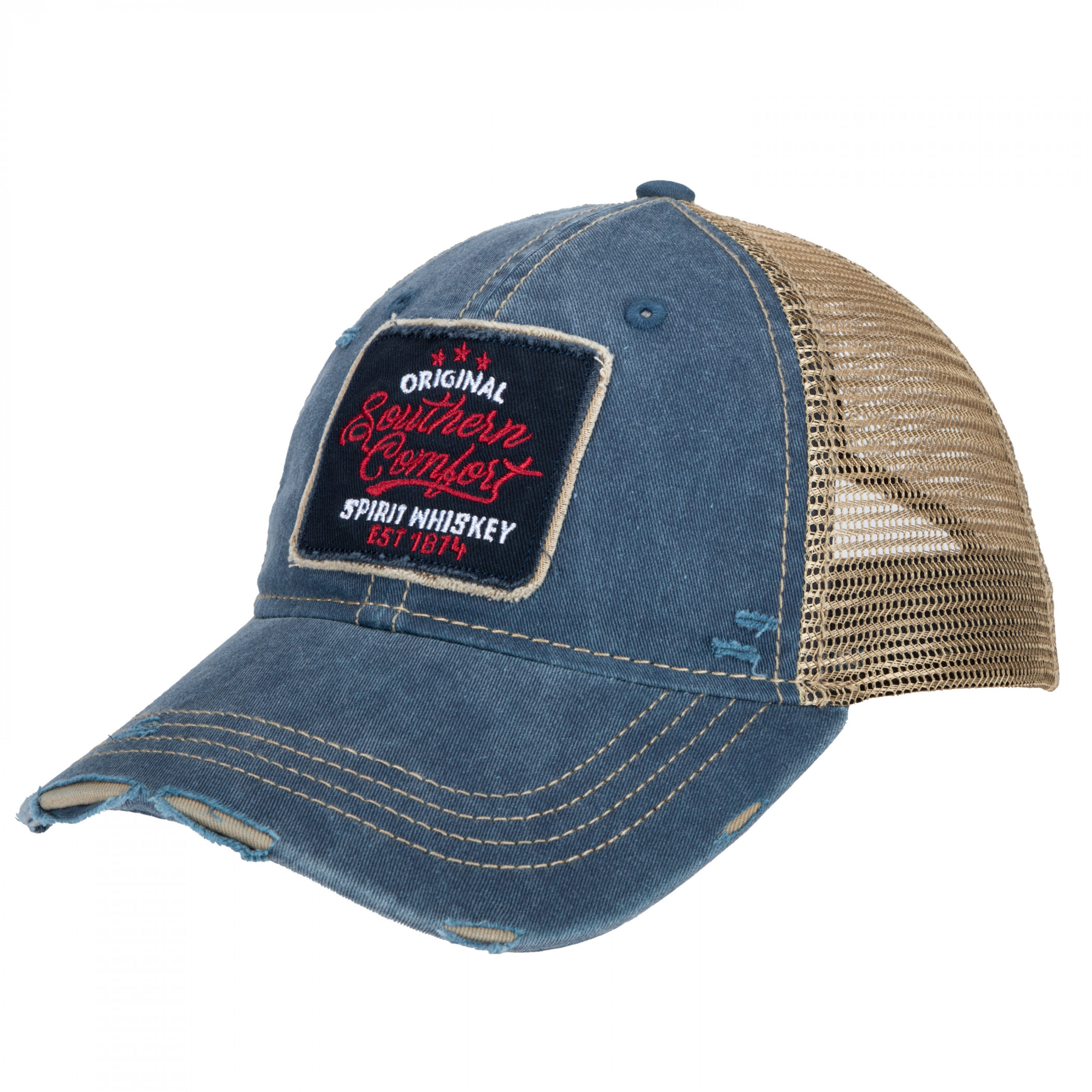 Southern Comfort Embroidered Patch Distressed Dad Cap