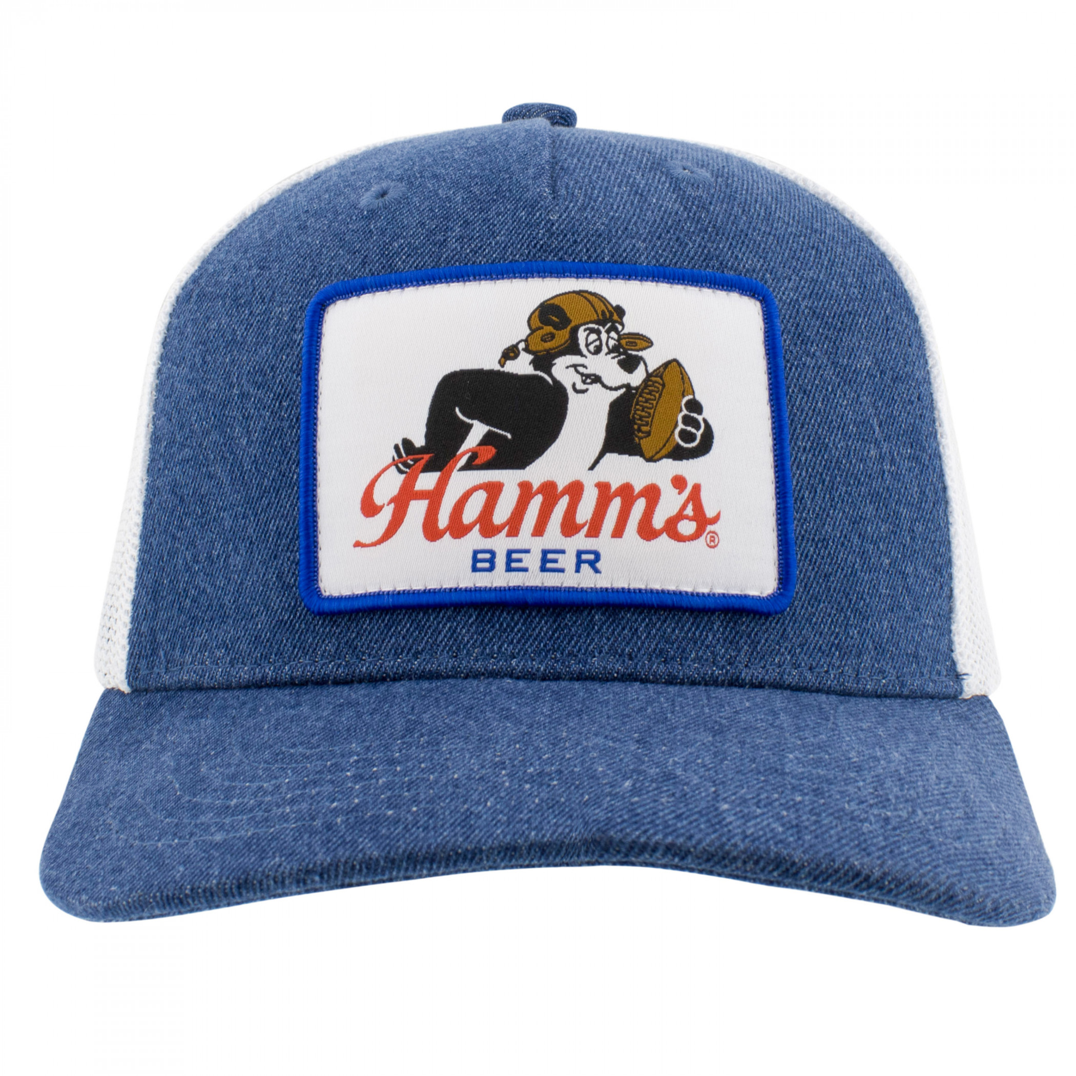 Hamm's Beer Football Denim Trucker Hat