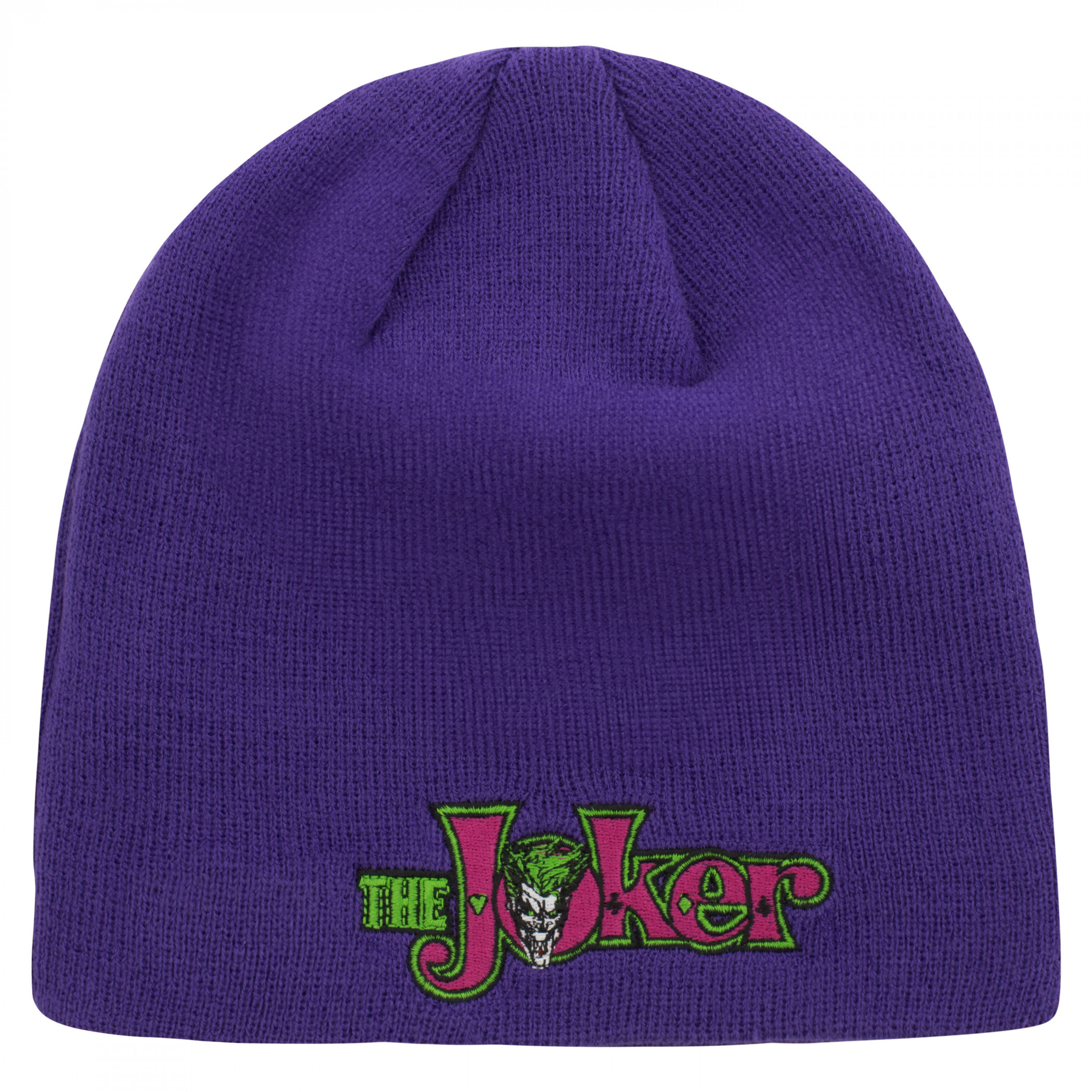 The Joker Comic Logo Purple Colorway New Era Knit Beanie