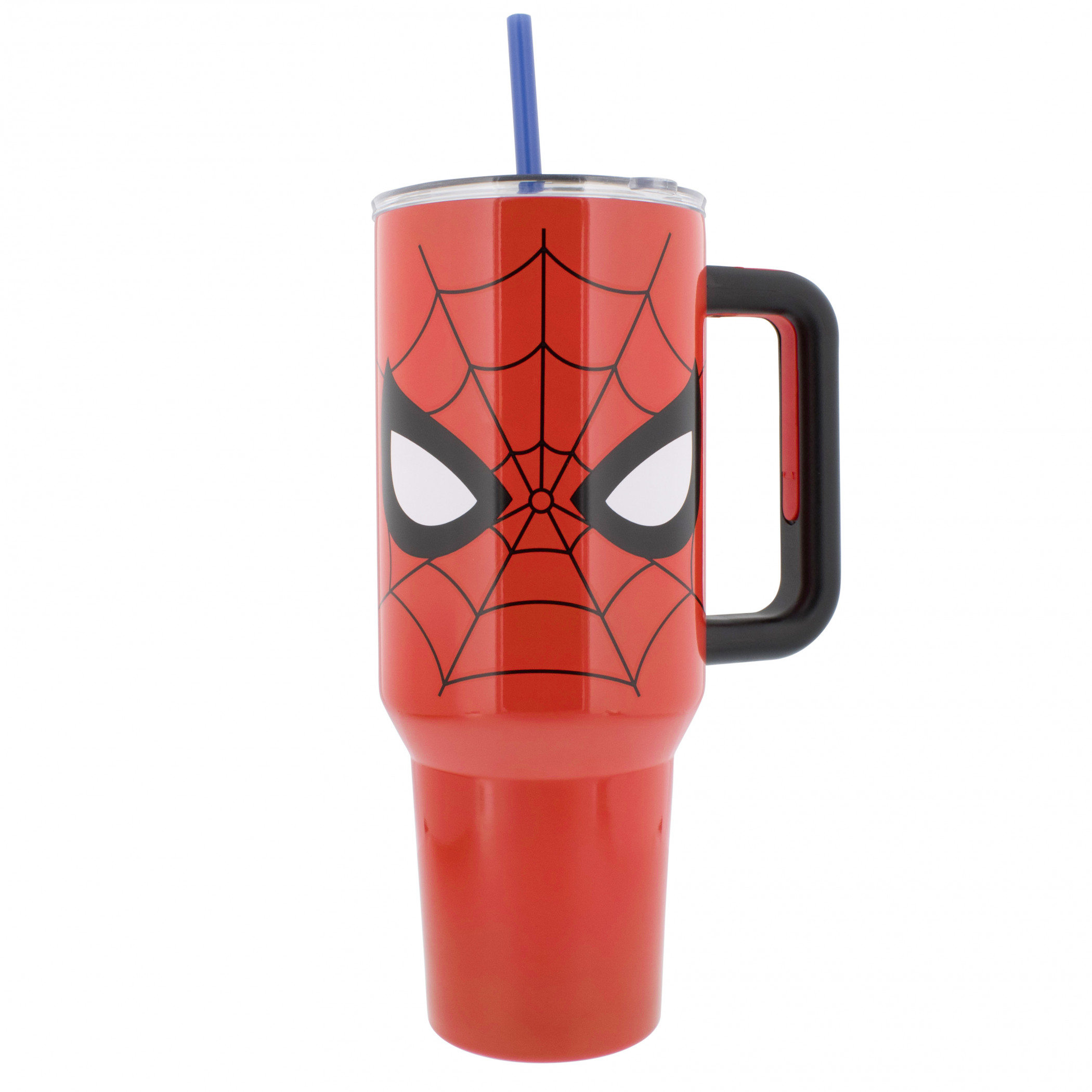 Spider-Man Mask and Logo Stainless Steel 40 oz Tumbler w/ Lid &Straw