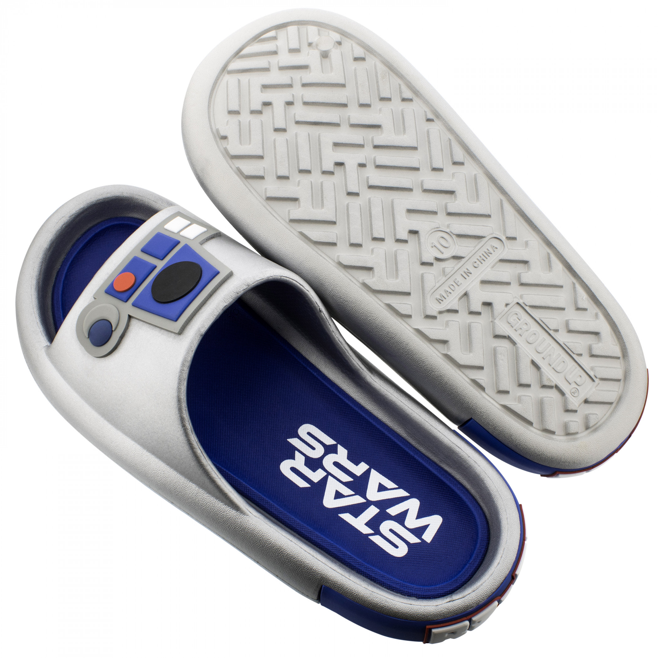 Star Wars R2-D2 Metallic Men's Cloud Comfort Slide Sandals