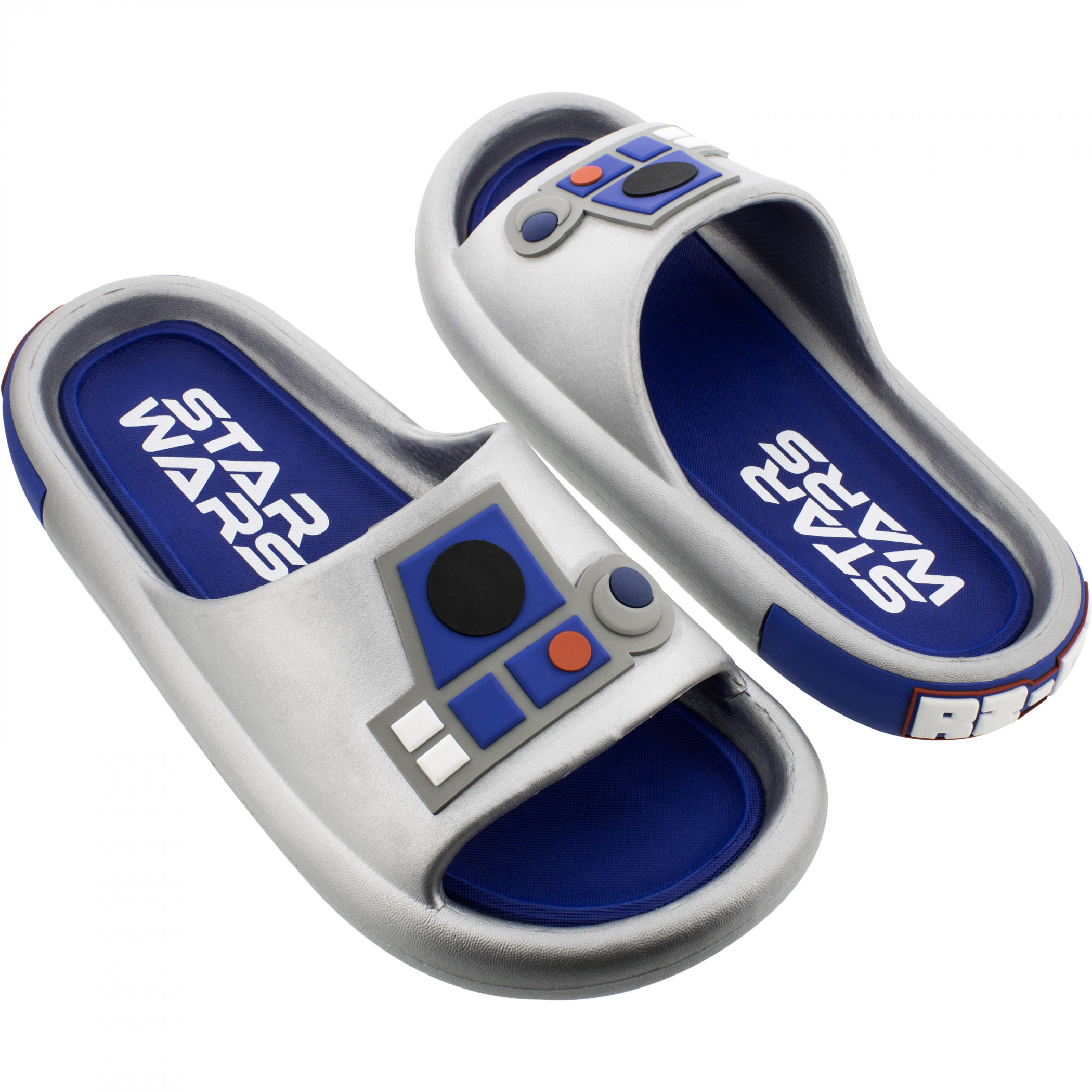 Star Wars R2-D2 Metallic Men's Cloud Comfort Slide Sandals