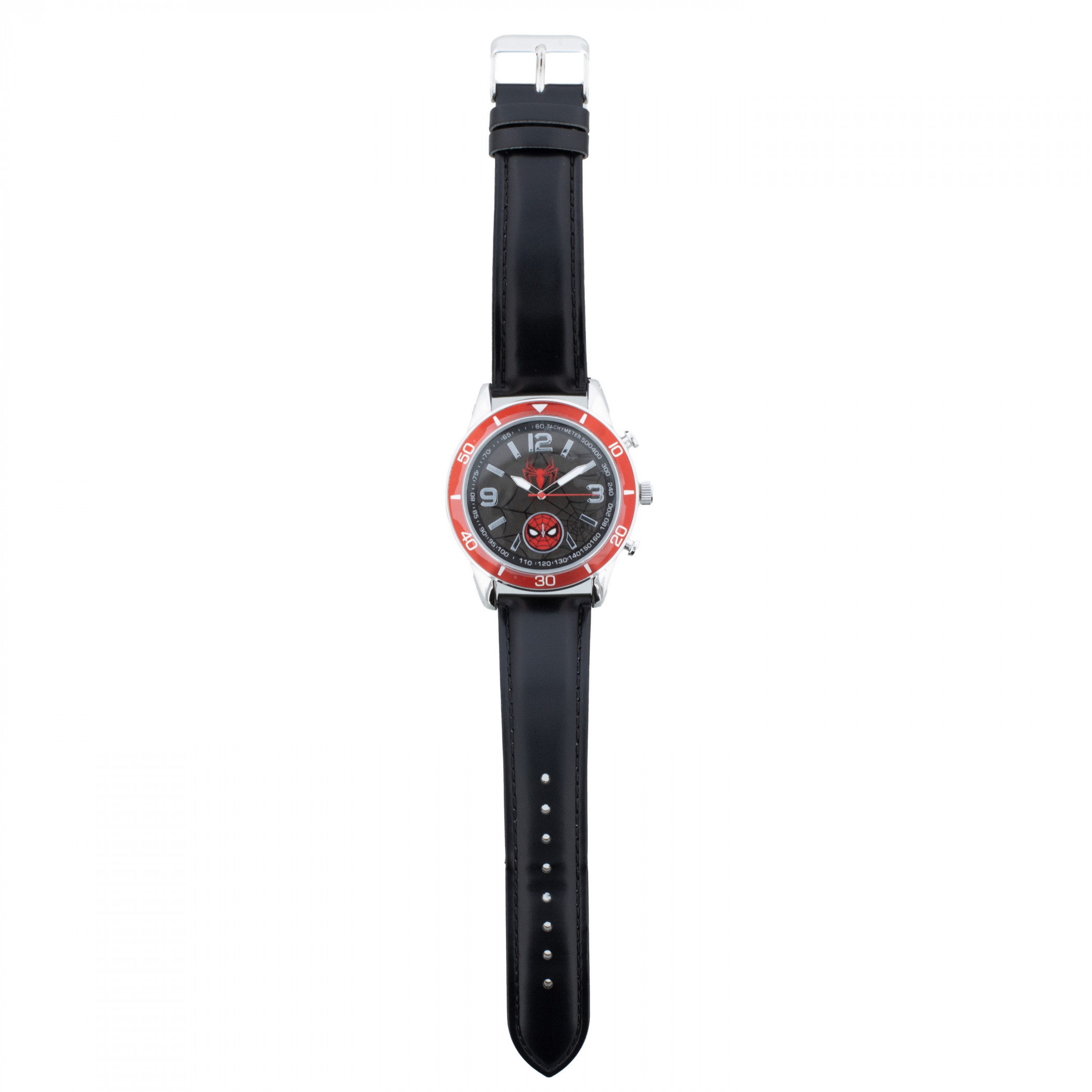 Spider-Man Webbed Analog Watch with Faux Leather Band