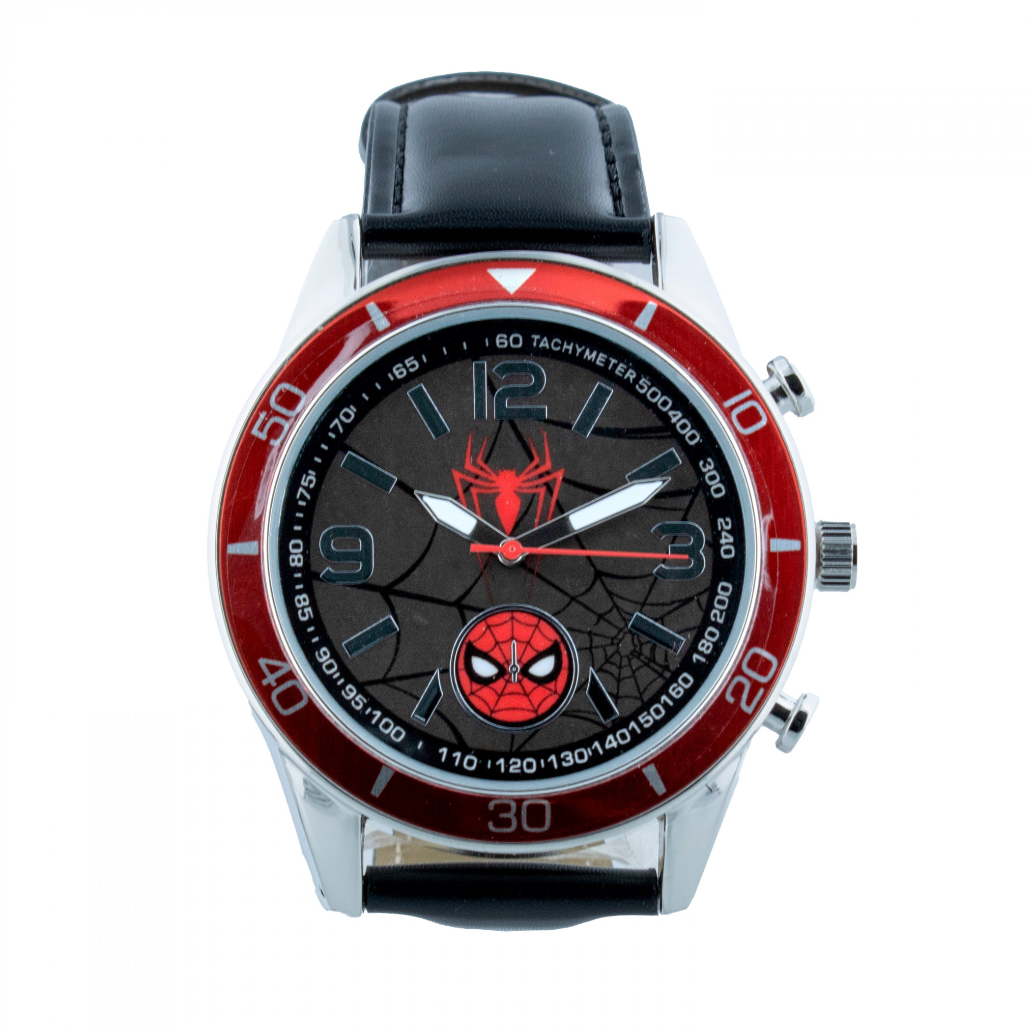 Spider-Man Webbed Analog Watch with Faux Leather Band