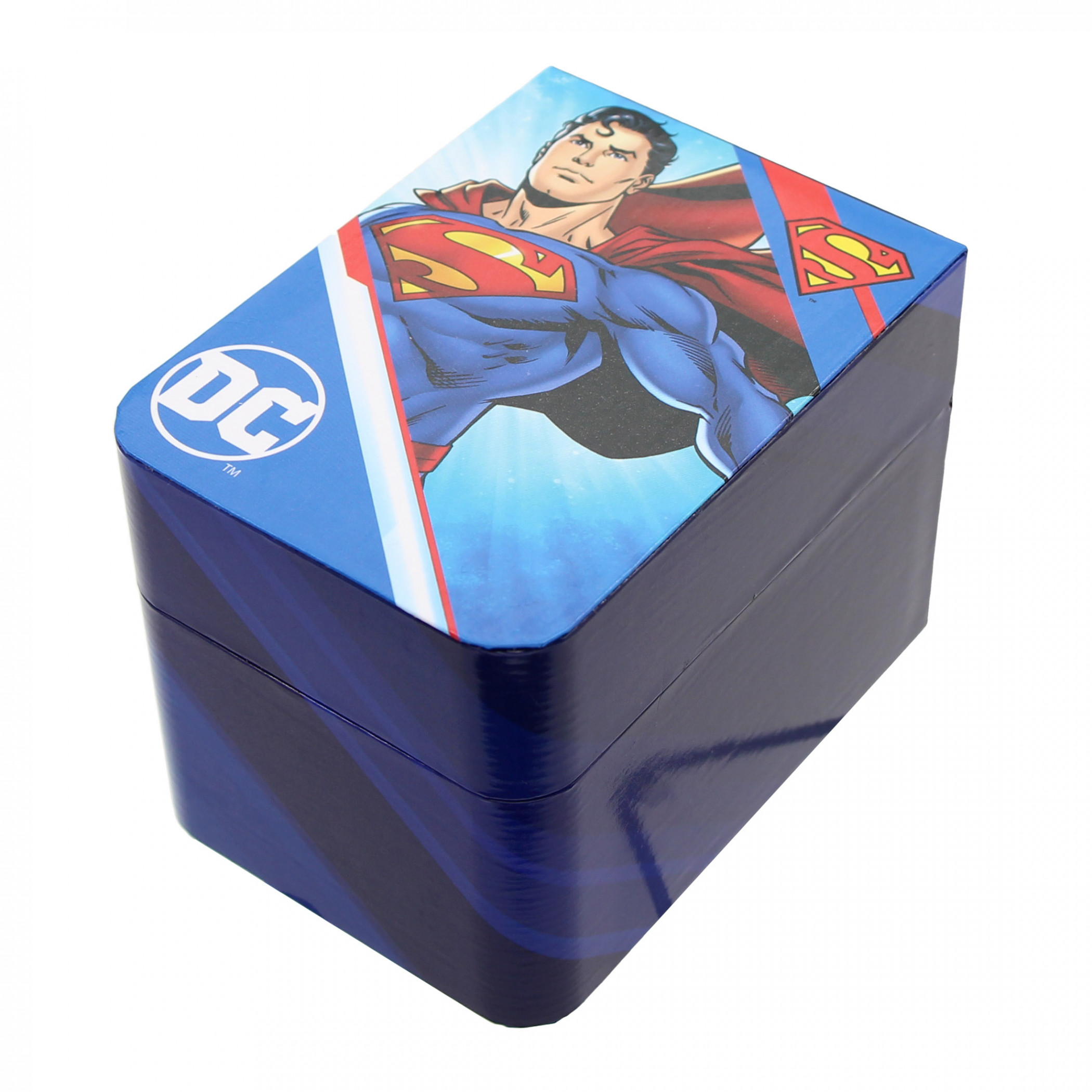 Superman Classic Logo Silver and Blue Analog Watch with Metal Band