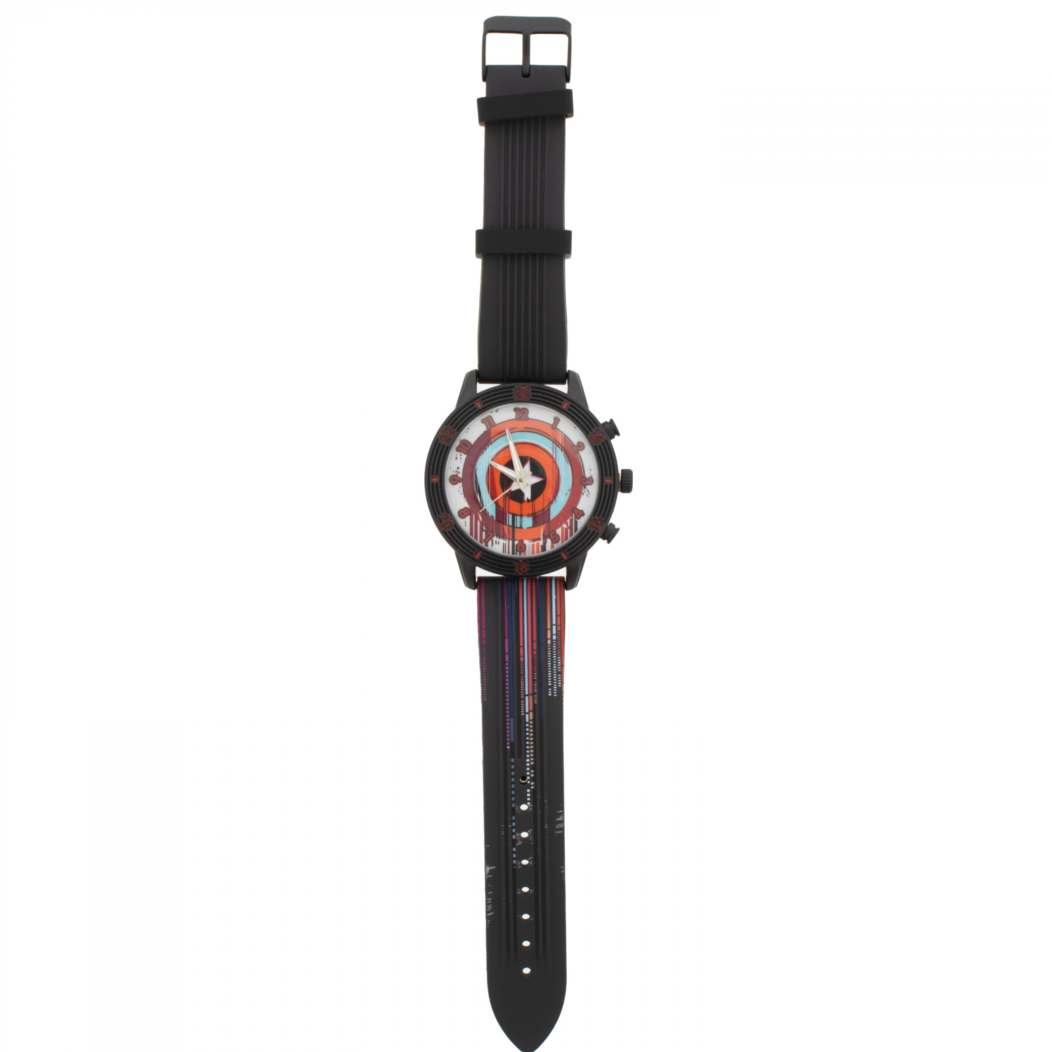 Captain America Shield Glitch Analog Watch