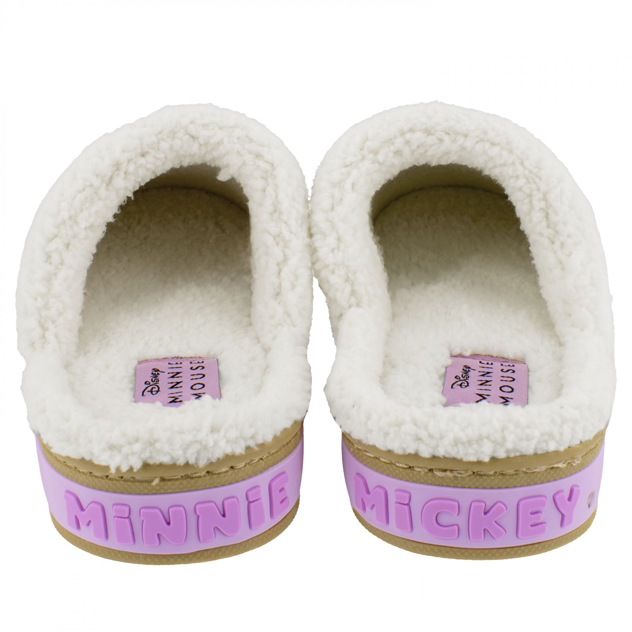 Mickey and Minnie in Love Fuzzy Women's Slippers