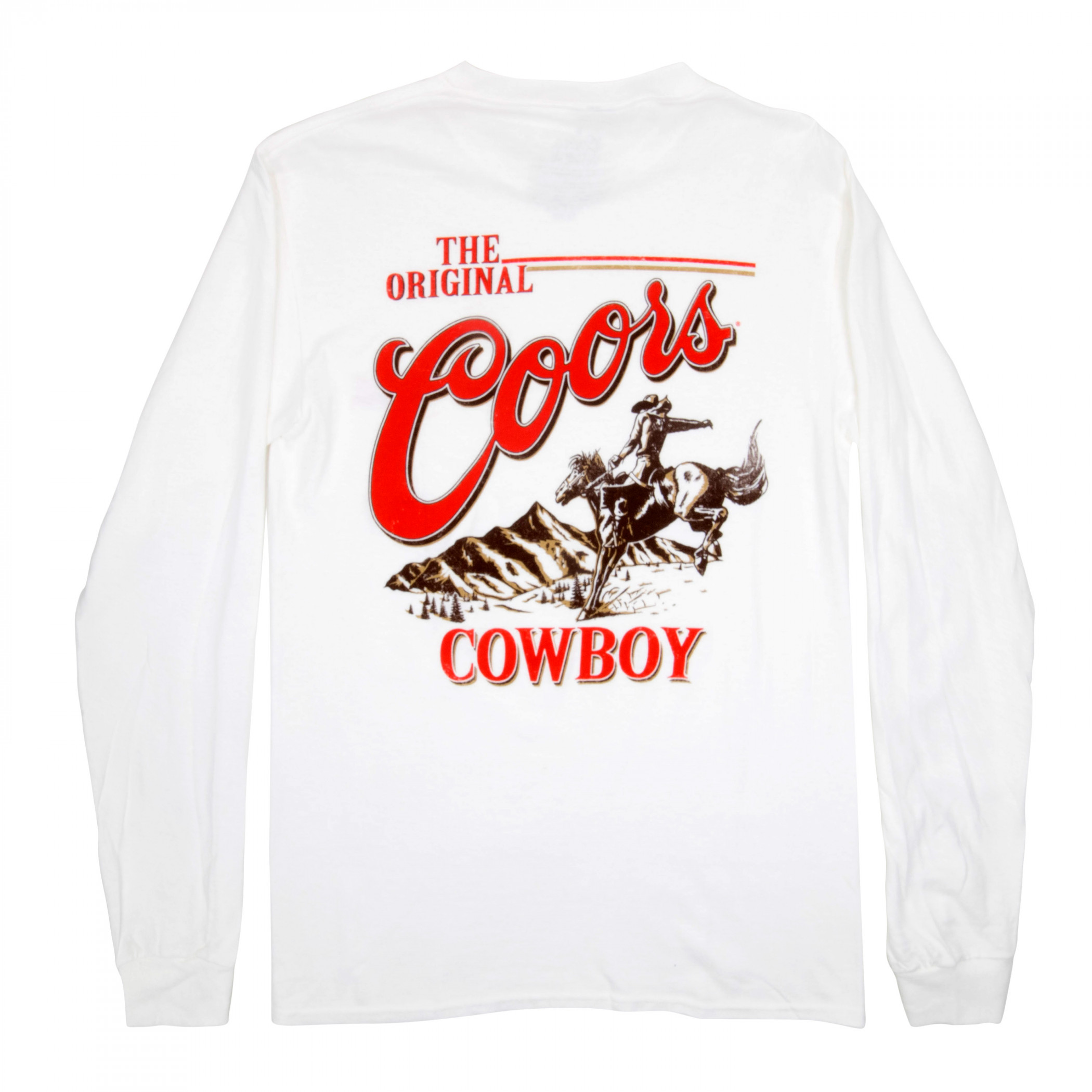 Coors The Original Cowboy Men's White Long Sleeve Shirt