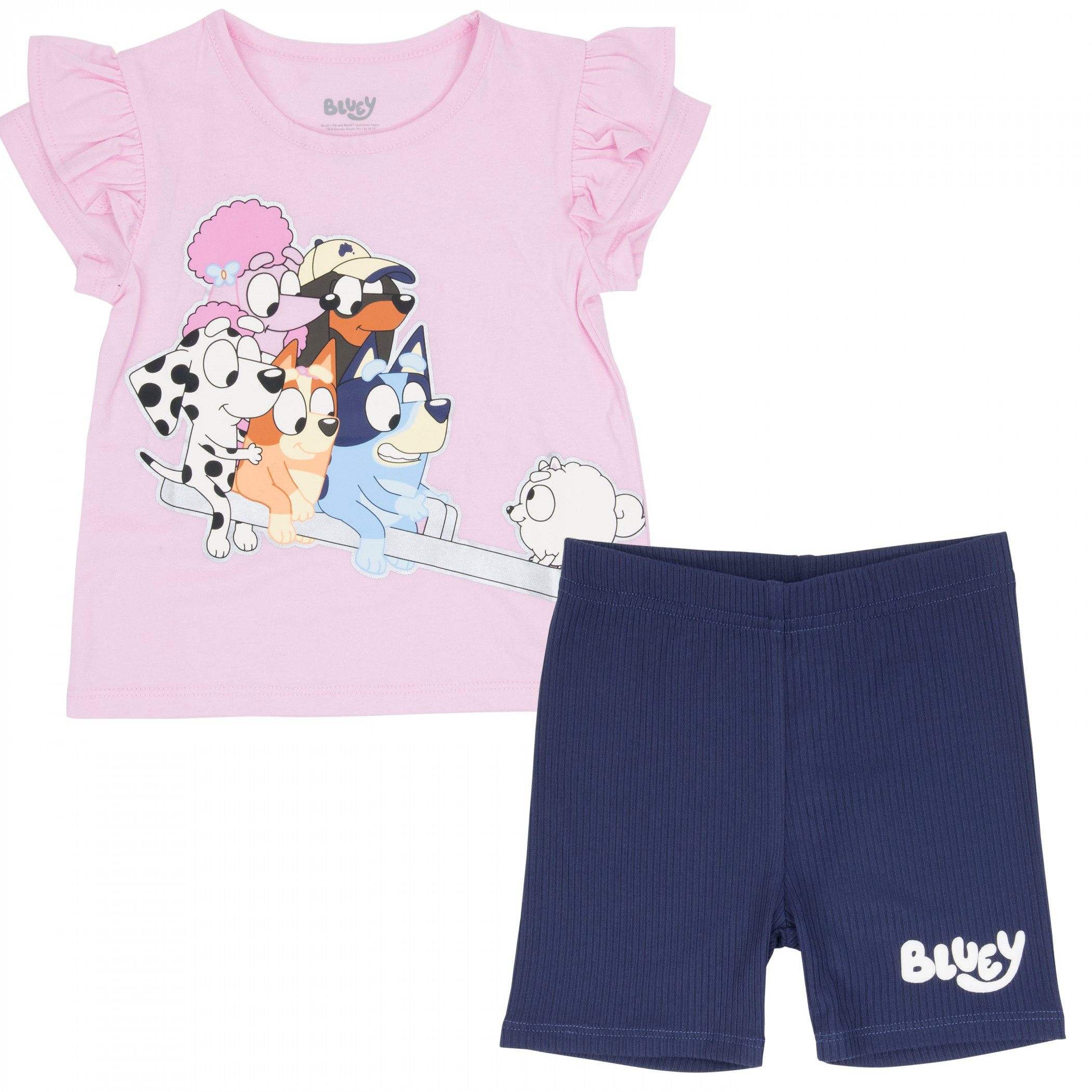 Bluey and Friends Toddler Girl's Shirt and Shorts 2-Piece Set