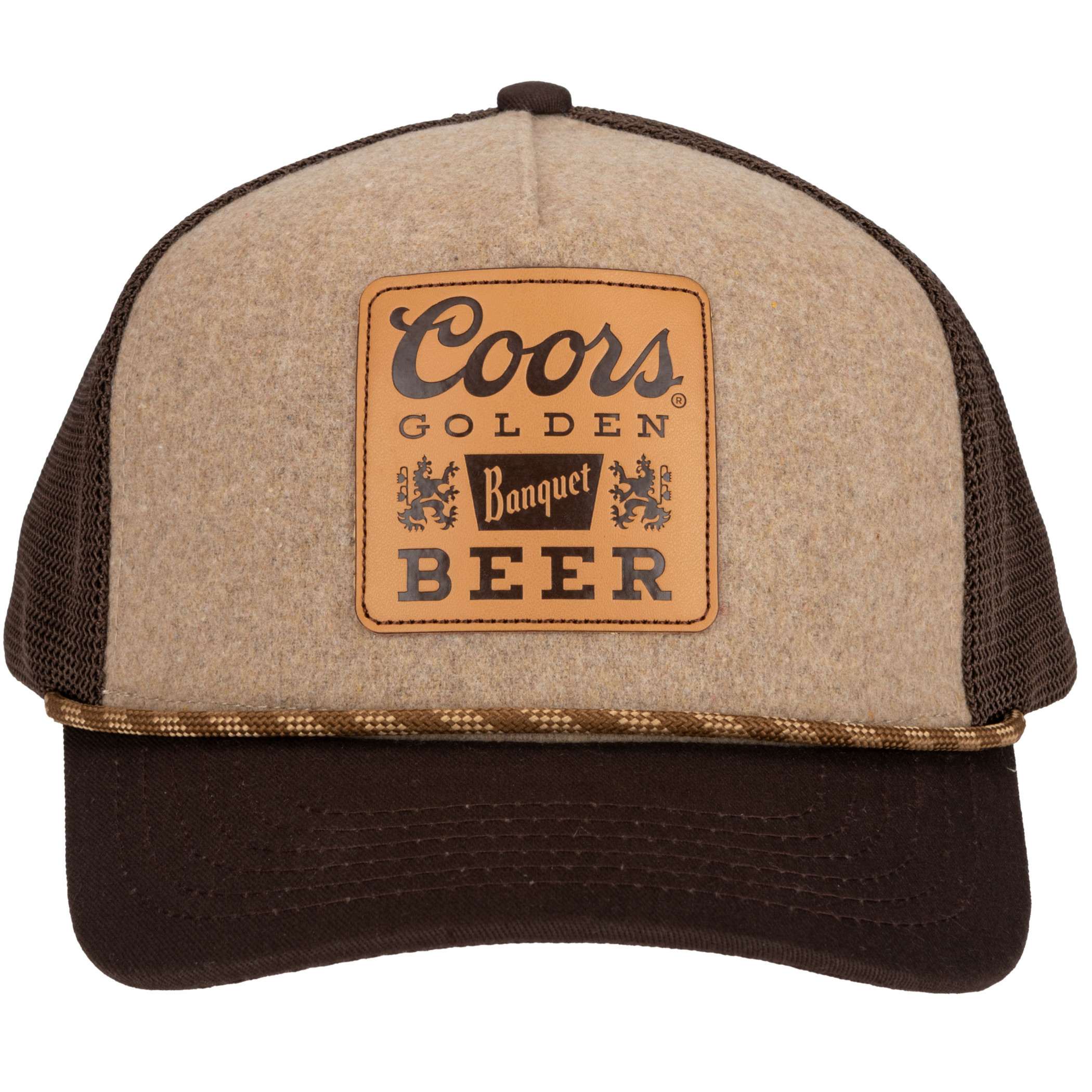 Coors Banquet Golden Beer Leather Patch Logo Trucker Hat