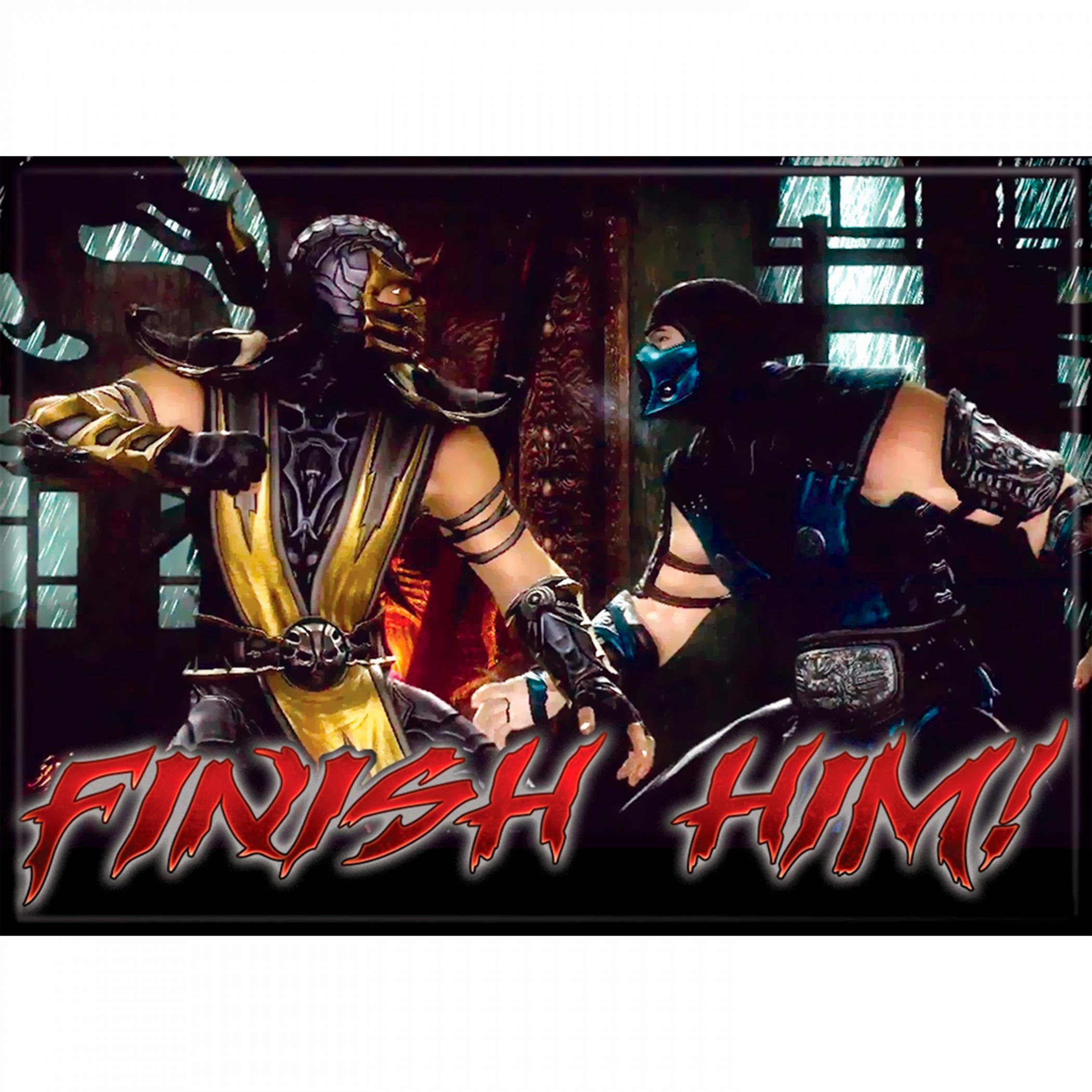 Mortal Kombat Scorpion and Sub Zero Finish Him Magnet