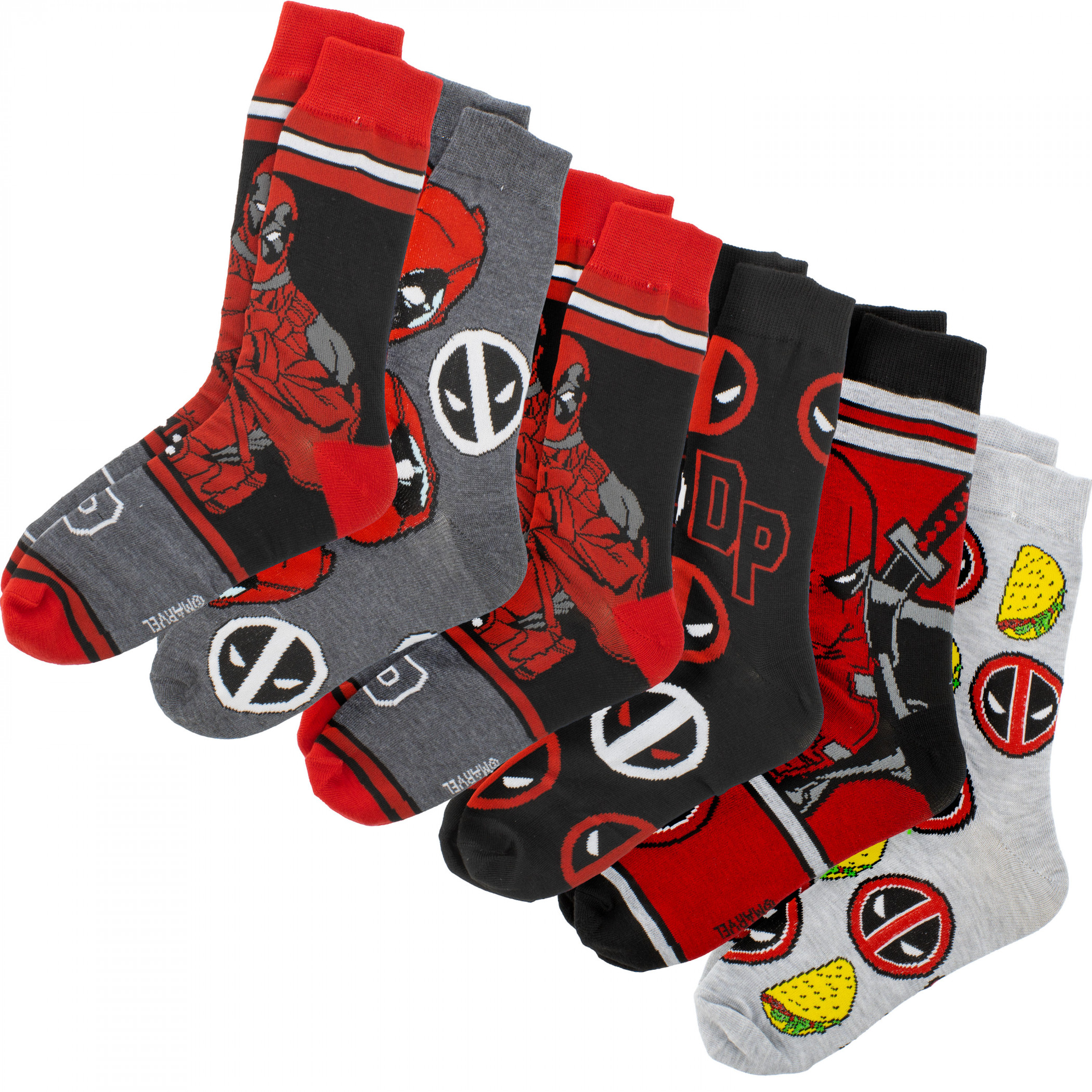 Deadpool Collages 6-Pack Crew Socks