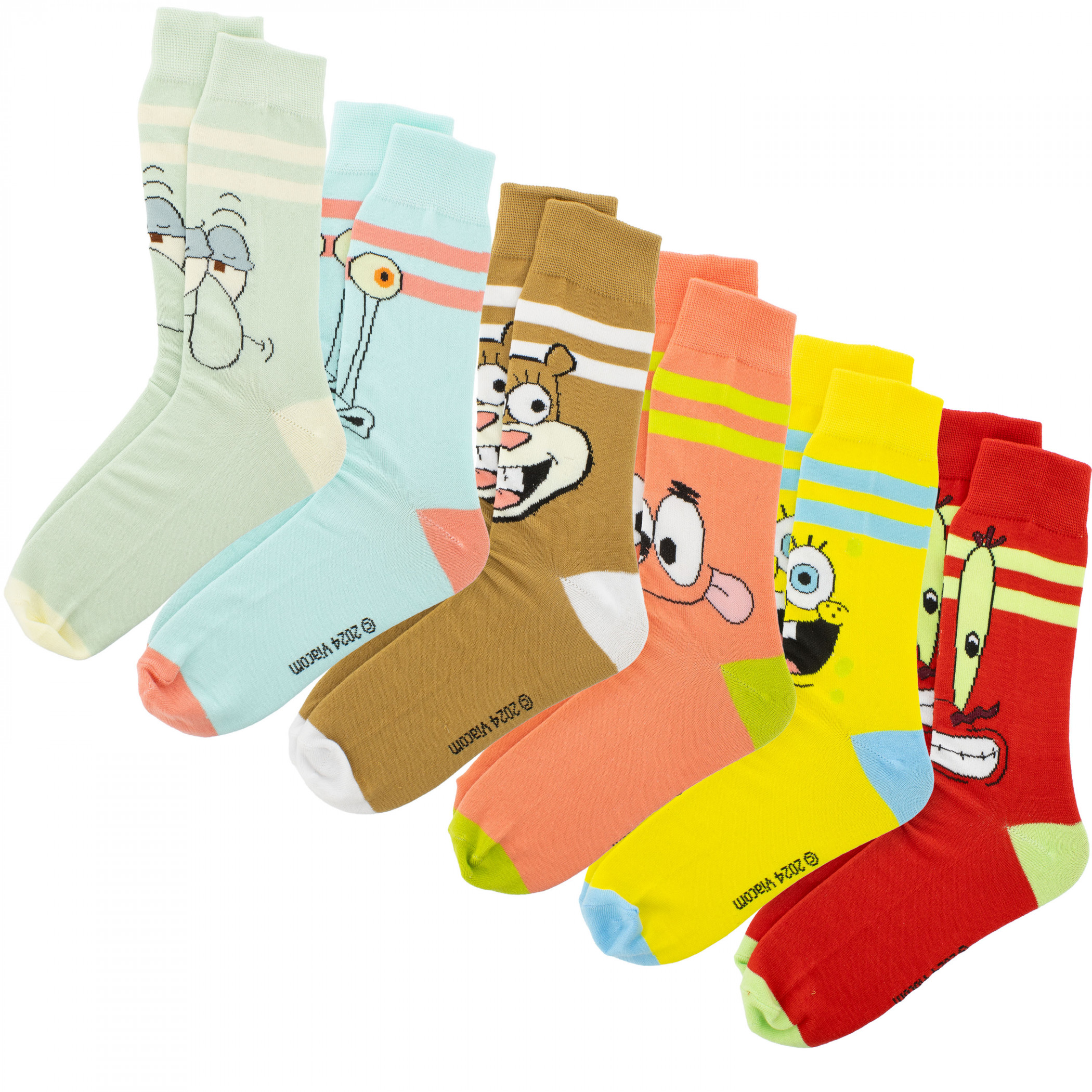 SpongeBob SquarePants Characters 6-Pack Crew Socks